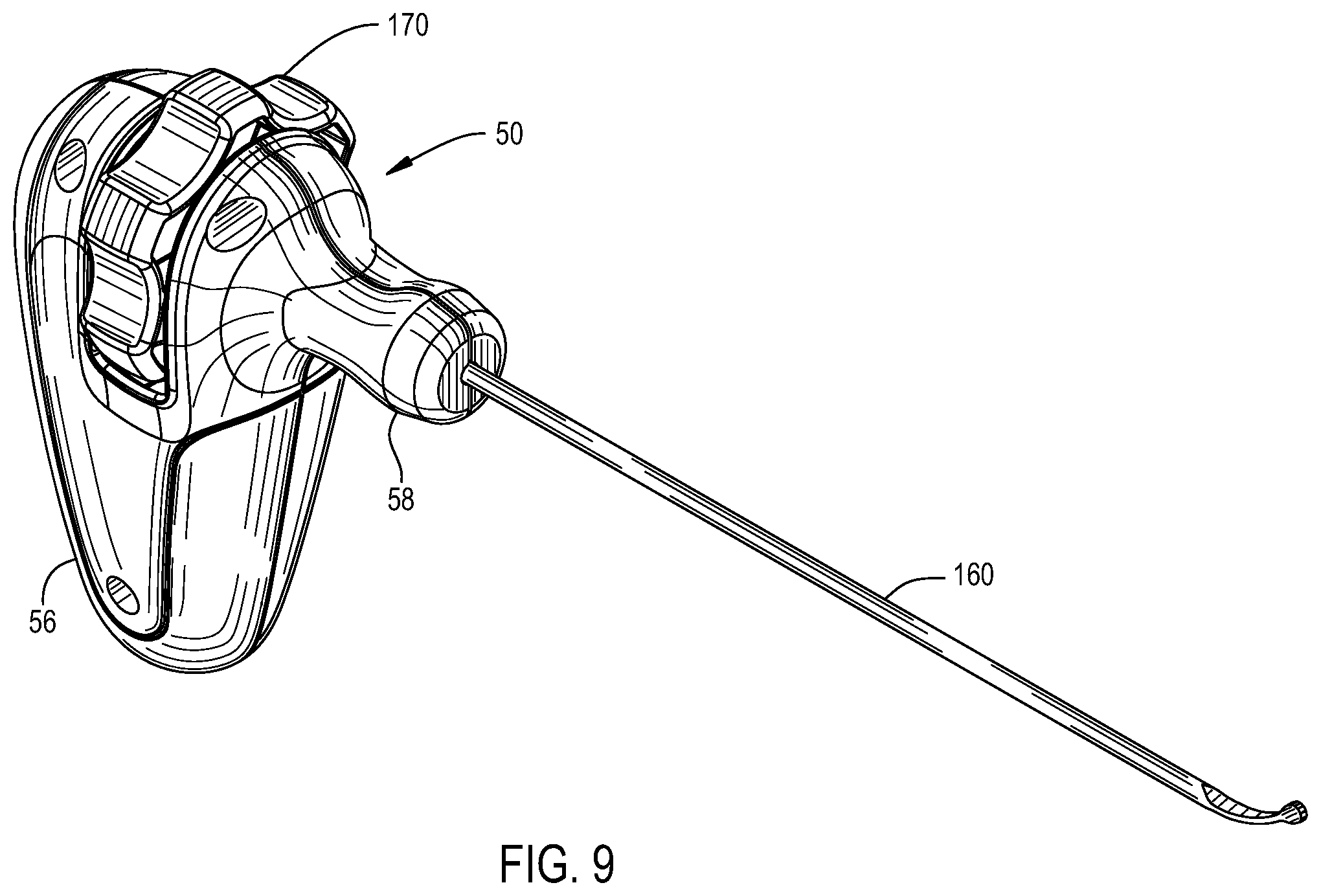 Patent US12396738 Figure 6 – Device including steering cables for creating a cavity or a channel in bone