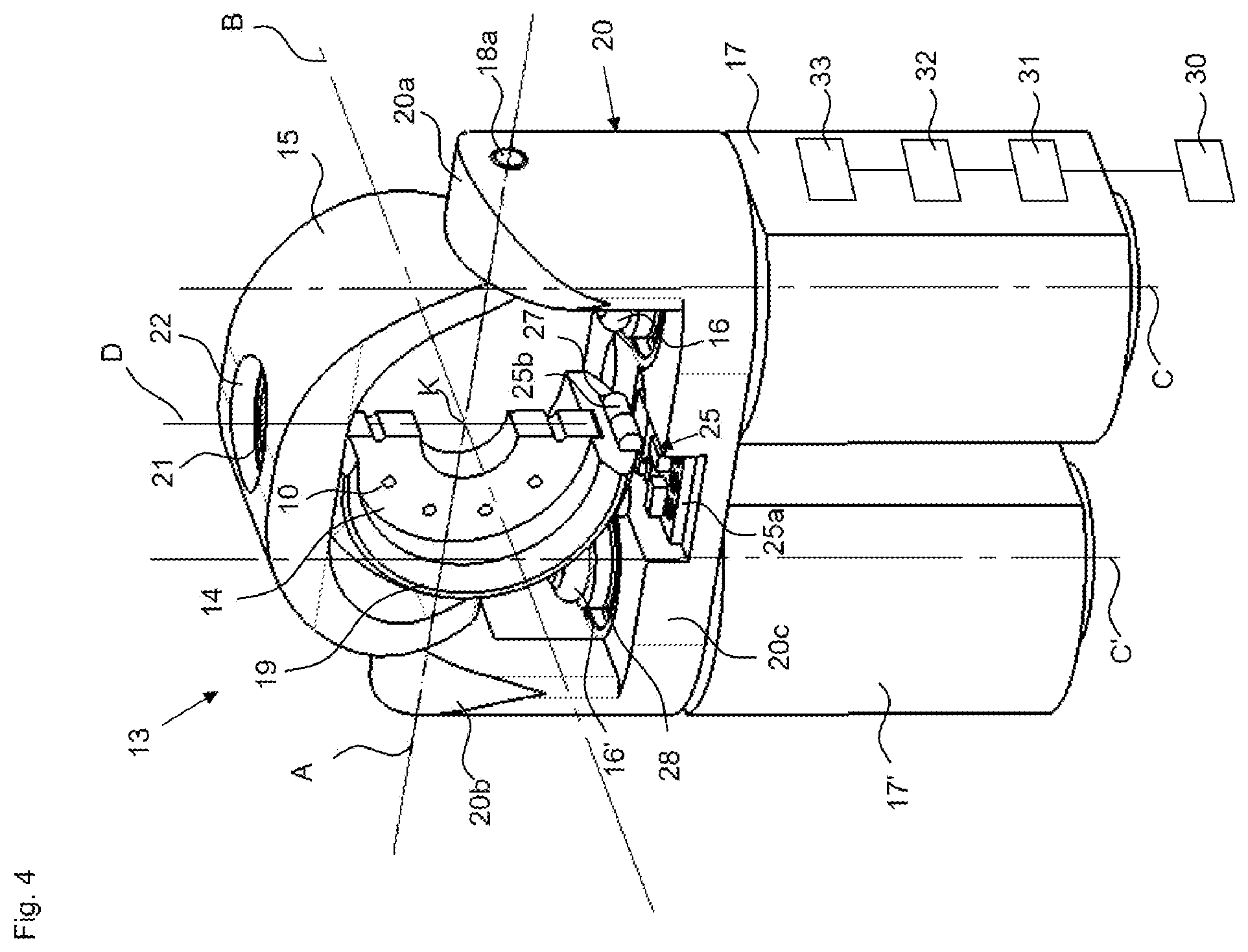 Patent US12396744 Figure 4 – Surgical instrument, steering gear thereof, and method of regulating the position of a steering ring of the steering gear