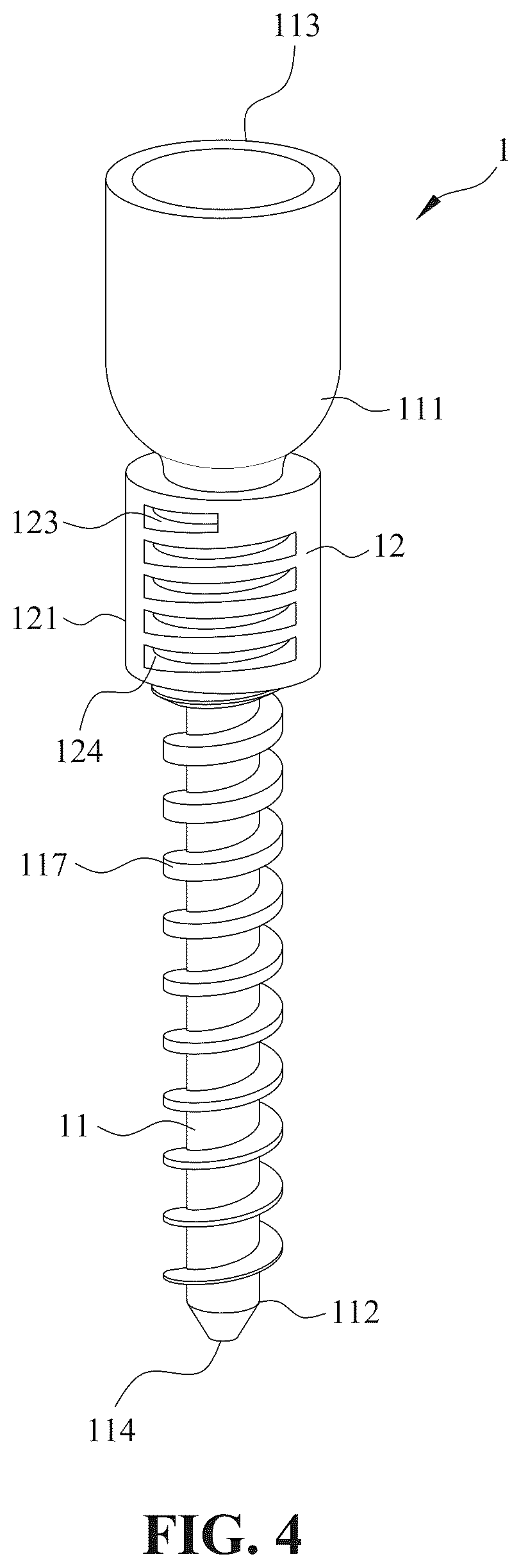 Patent US12396759 Figure 4 – Minimally invasive and endoscopic spinal fixation device