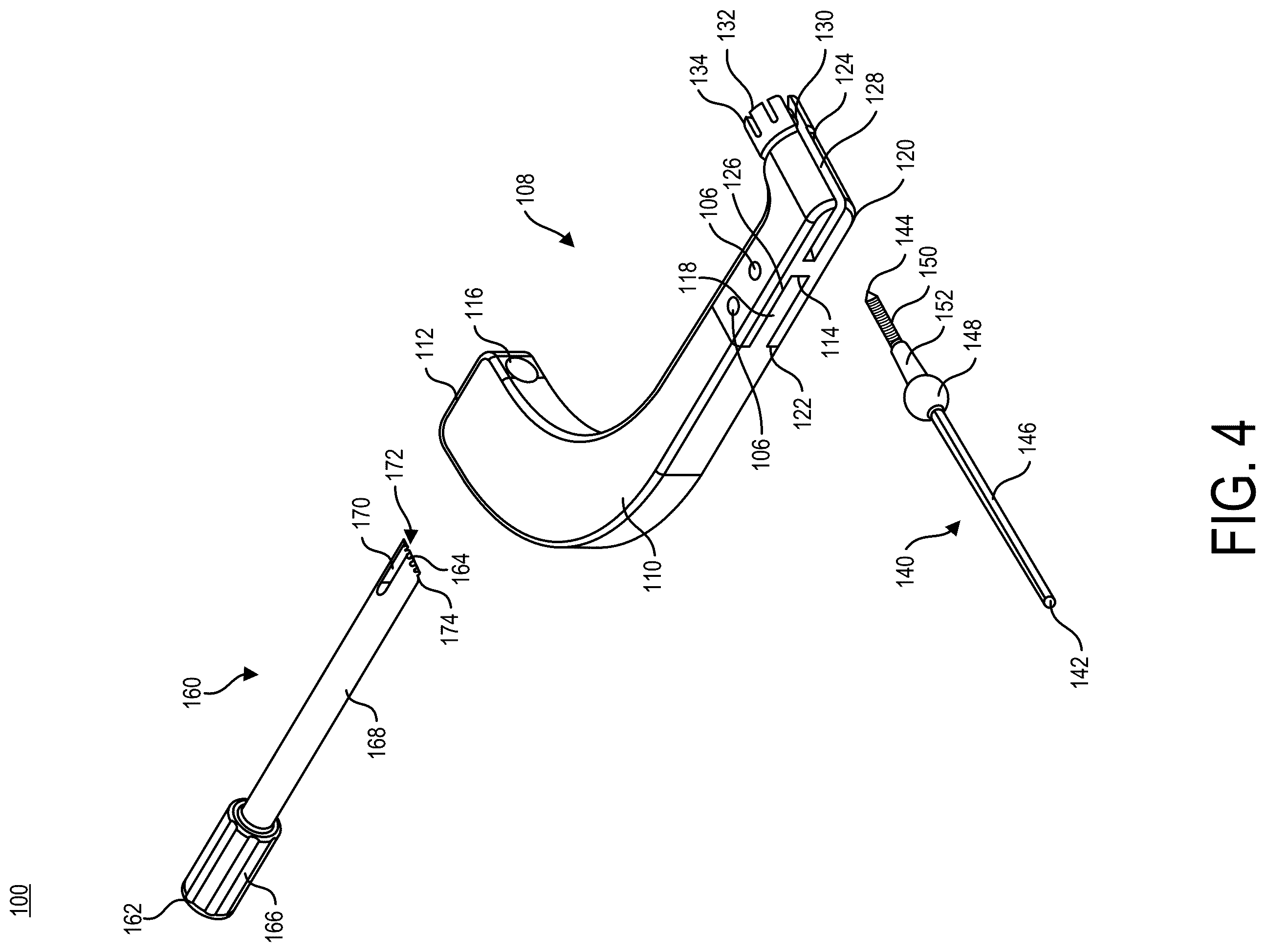 Patent US12396768 Figure 4 – Intramedullary nail alignment guides, fixation guides, devices, systems, and methods of use