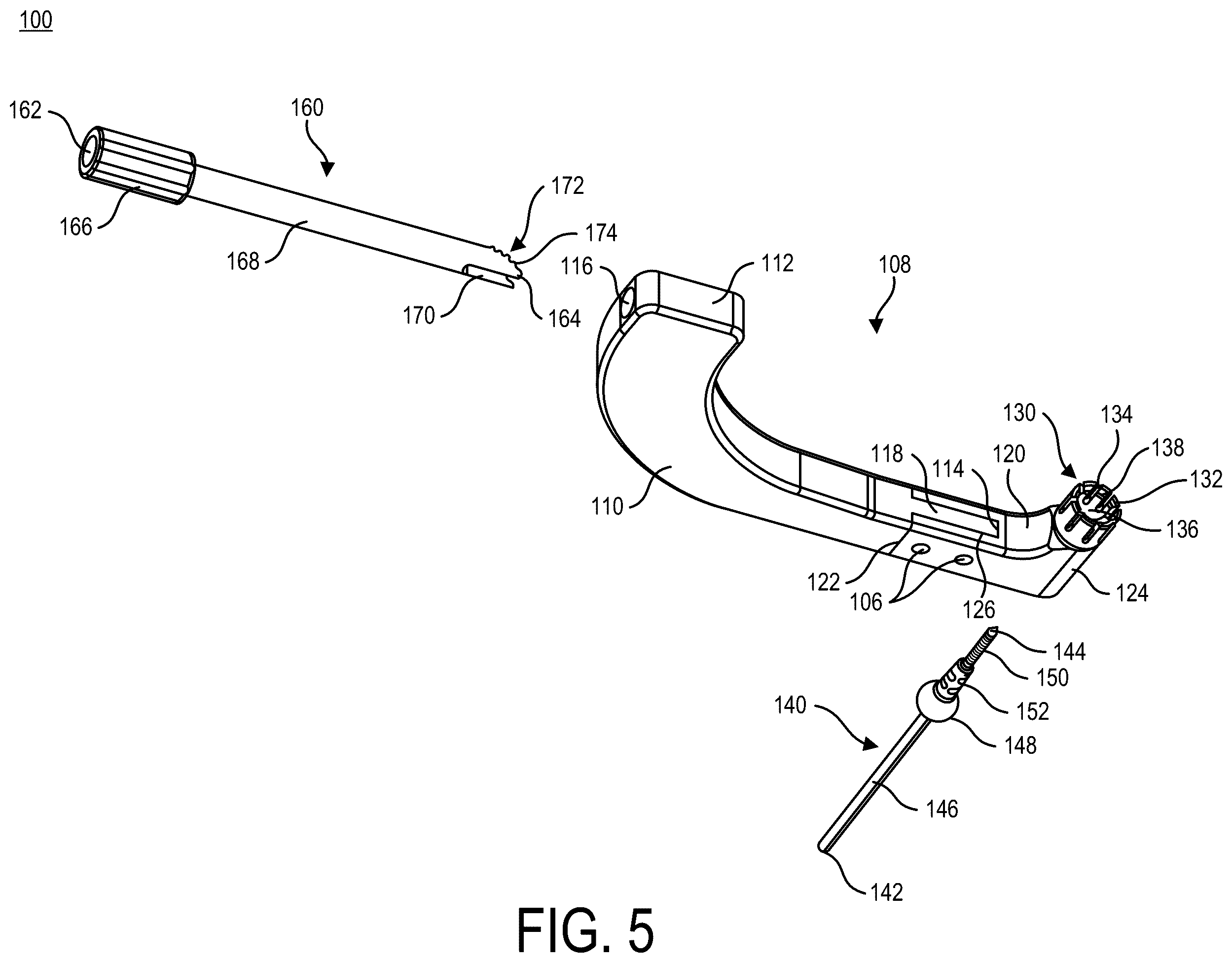 Patent US12396768 Figure 5 – Intramedullary nail alignment guides, fixation guides, devices, systems, and methods of use