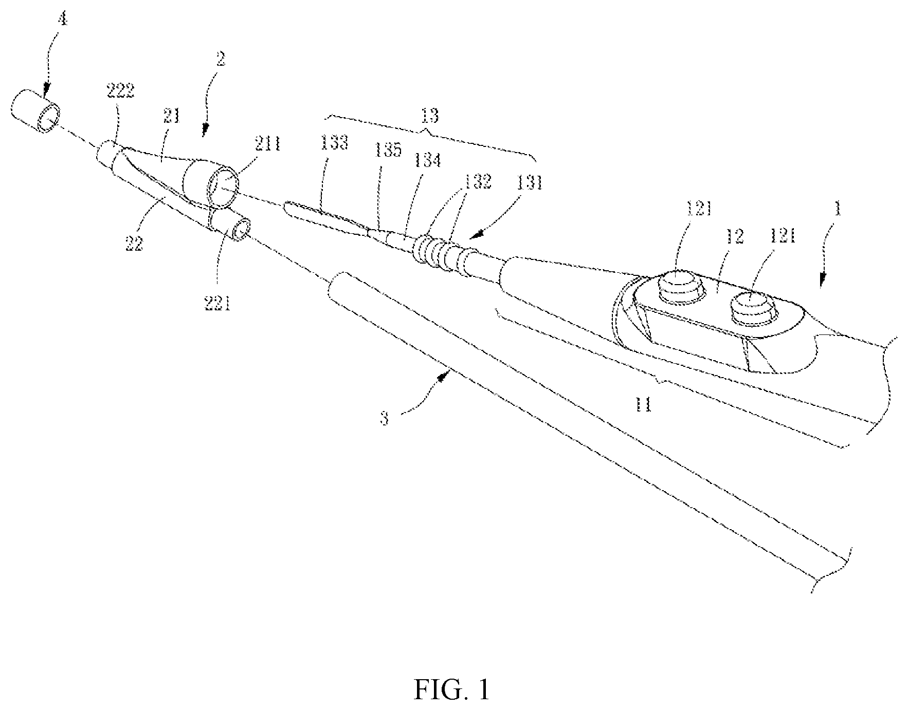 Patent US12396781 Figure 1 – Electrosurgical pencil integrating module and an electrosurgical device possessing module thereof