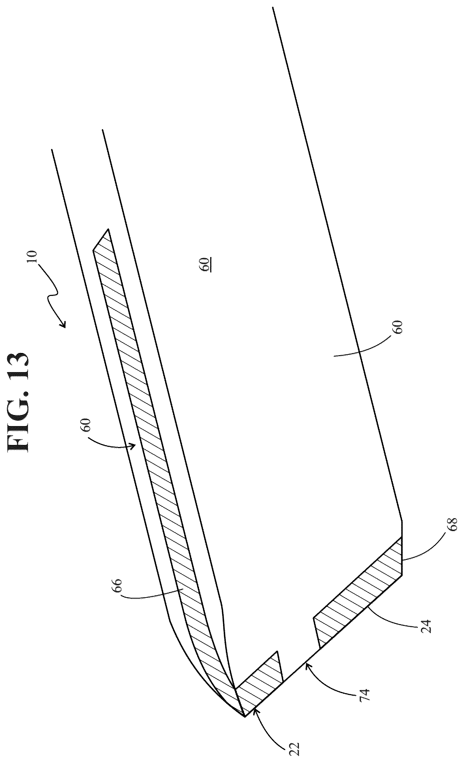 Patent US12396782 Figure 5 – Ultrapolar electrosurgery blade and ultrapolar electrosurgery blade assembly and method for making same