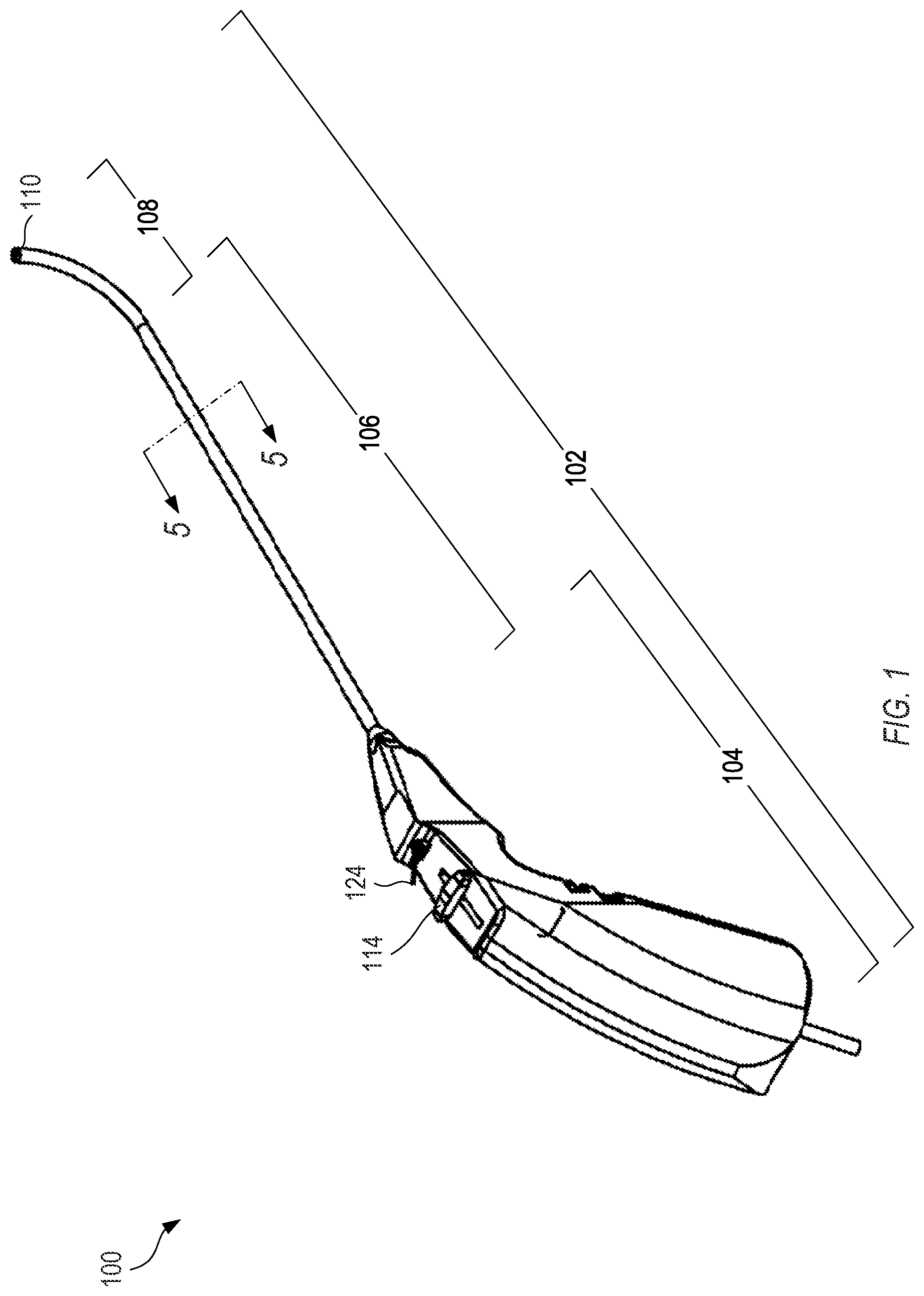 Patent US12396792 Figure 1 – Nephroscope with flexible and articulatable distal portion