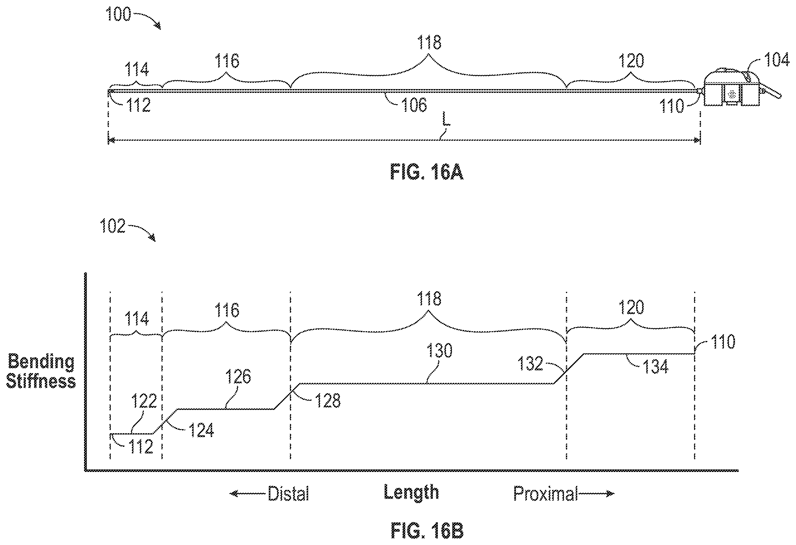 Patent US12396808 Figure 16 – Medical instruments with variable bending stiffness profiles