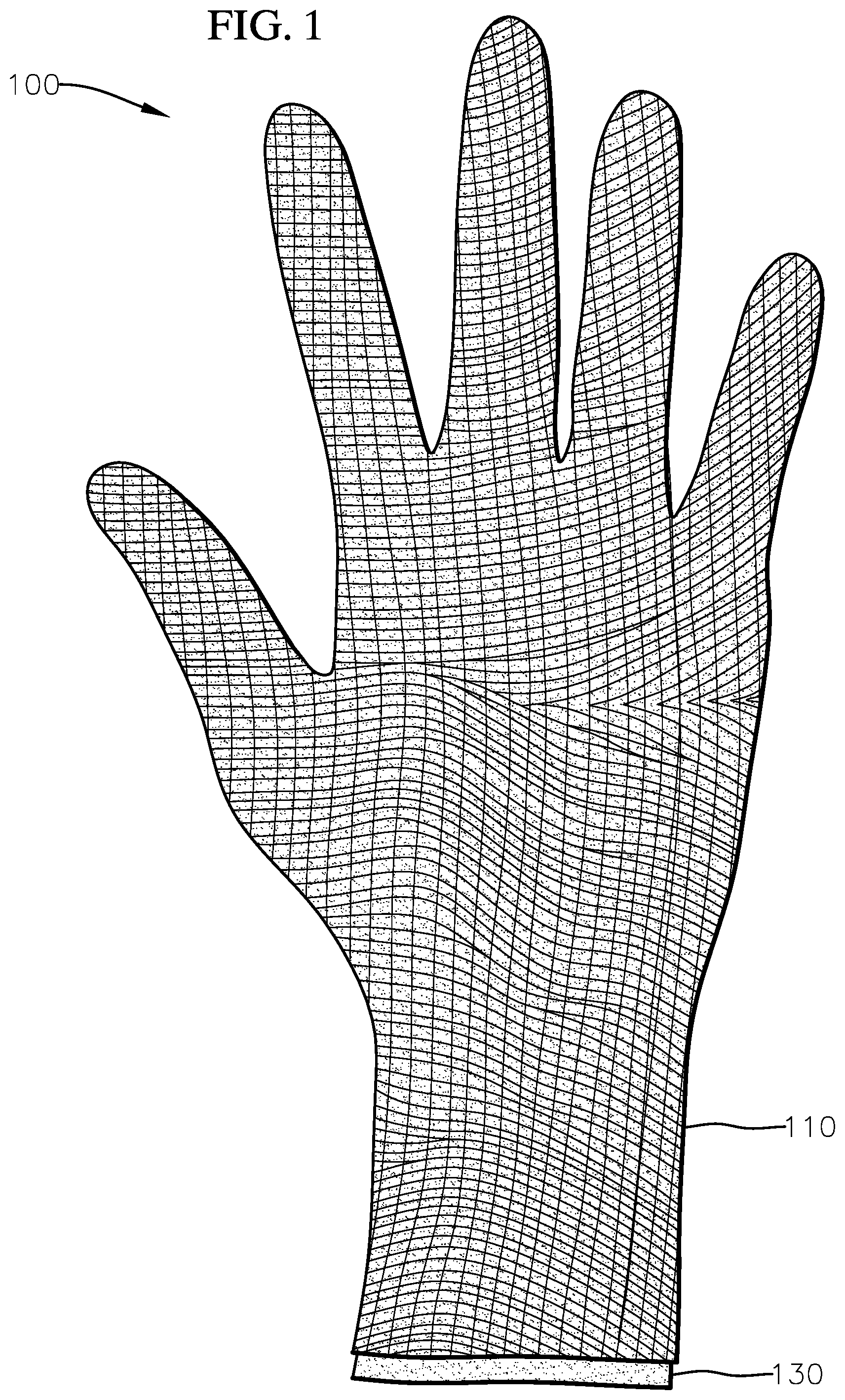 Patent US12396818 — Friction creating surgical glove — Figure 1