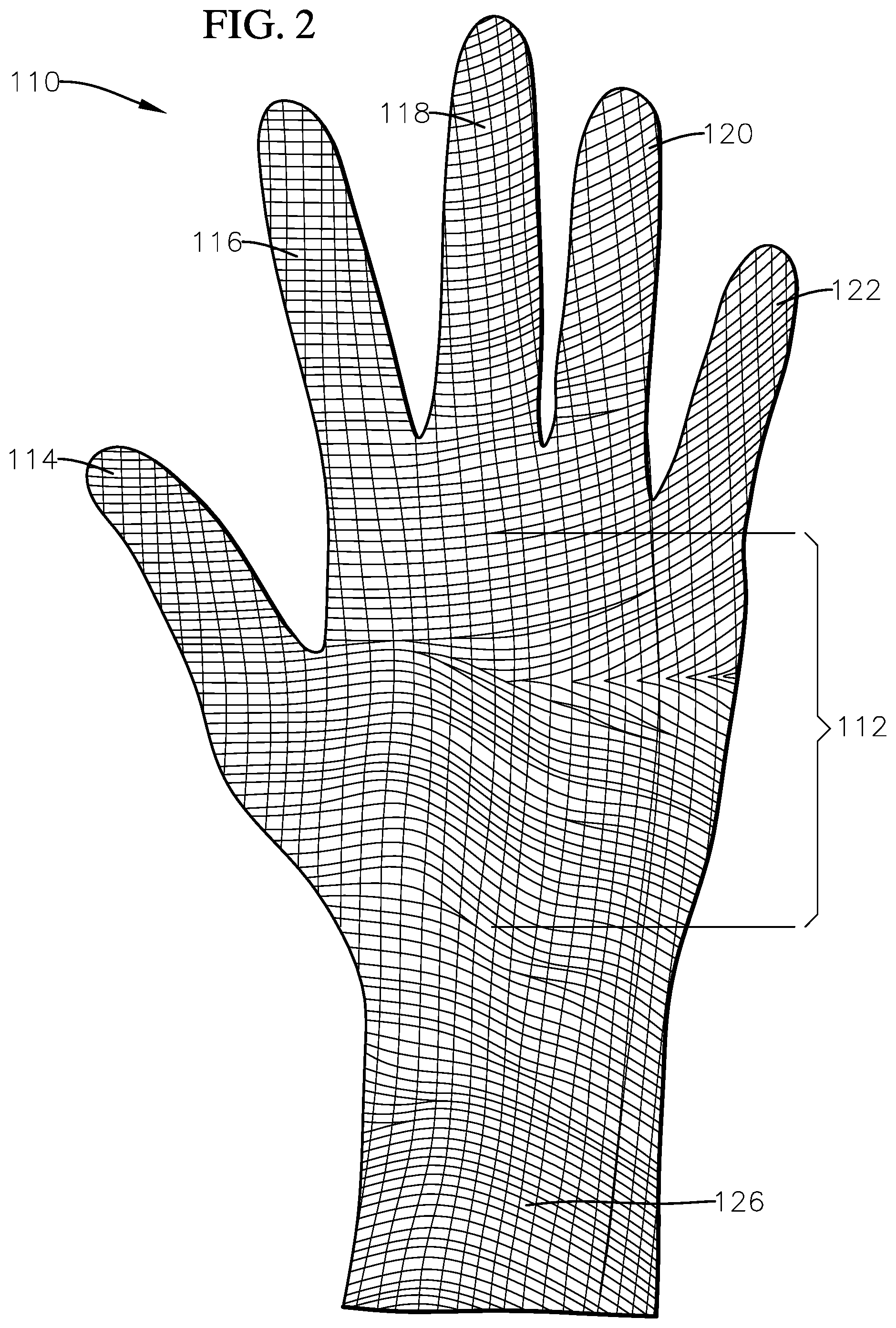 Patent US12396818 Figure 2 – Friction creating surgical glove