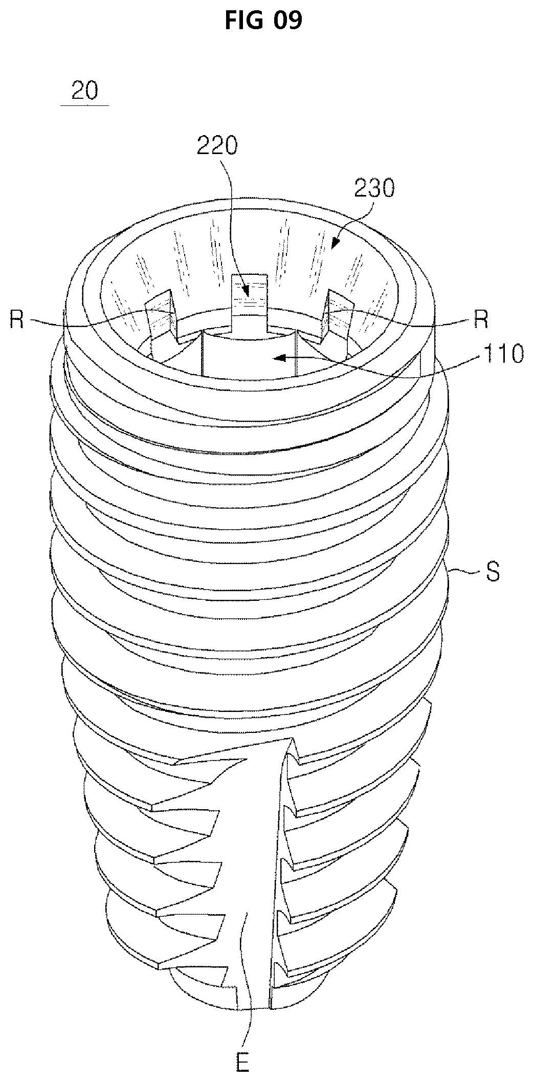 Patent US12396825 Figure 9 – Fixture of dental implant