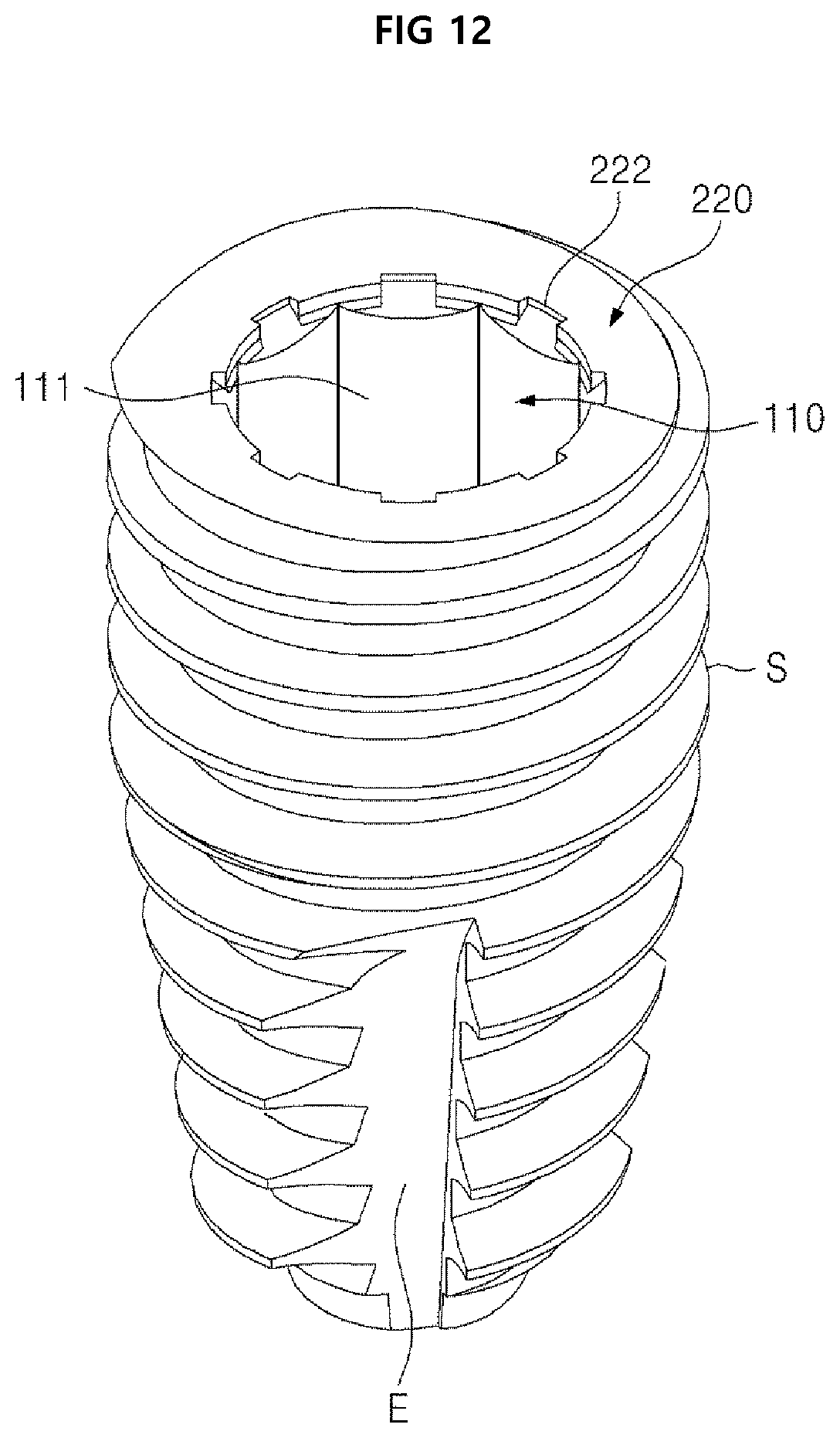 Patent US12396825 Figure 12 – Fixture of dental implant