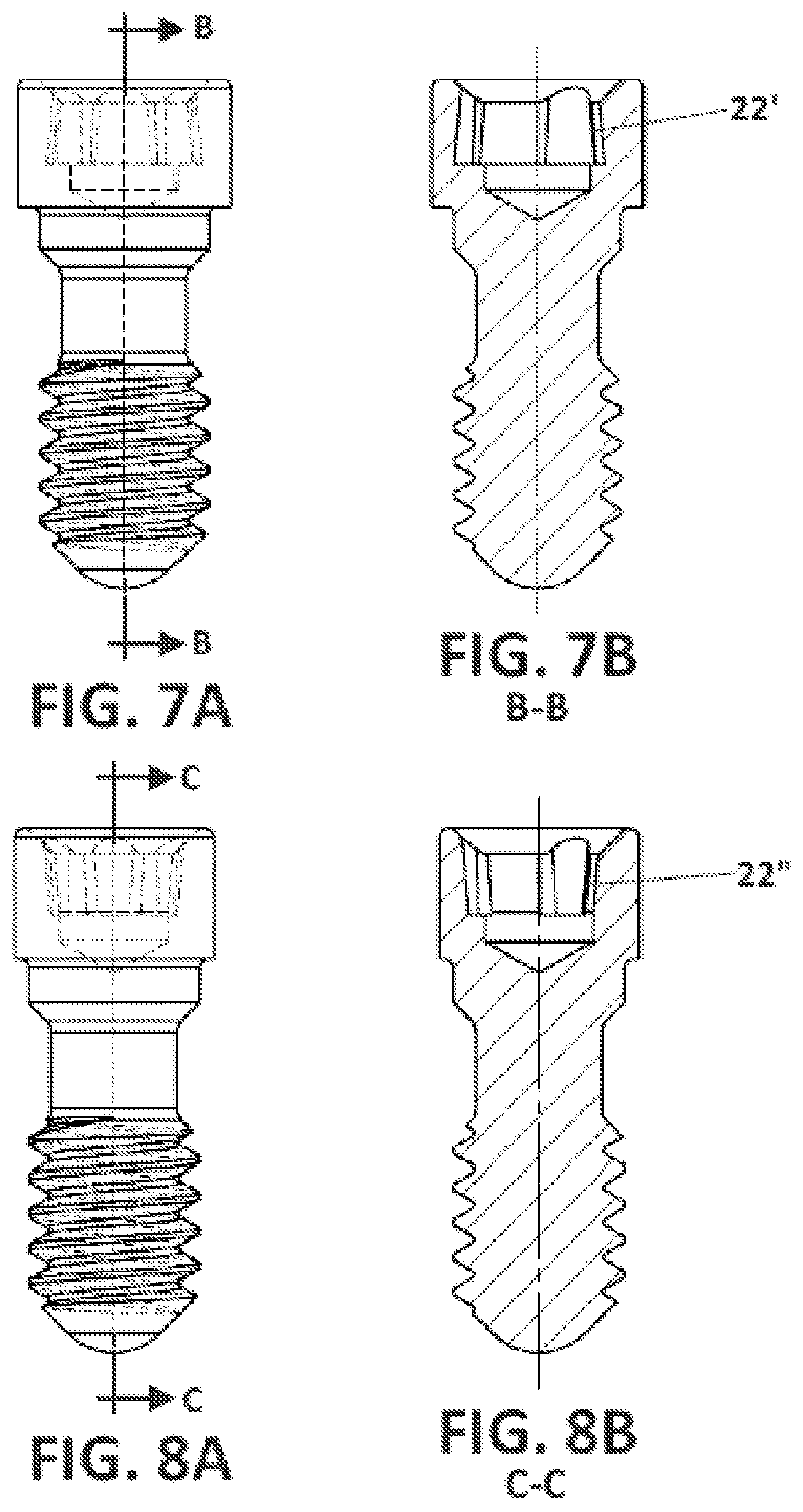 Patent US12396827 Figure 7 – Prosthetic dental screw implant, tightening tool and coupling system between the two