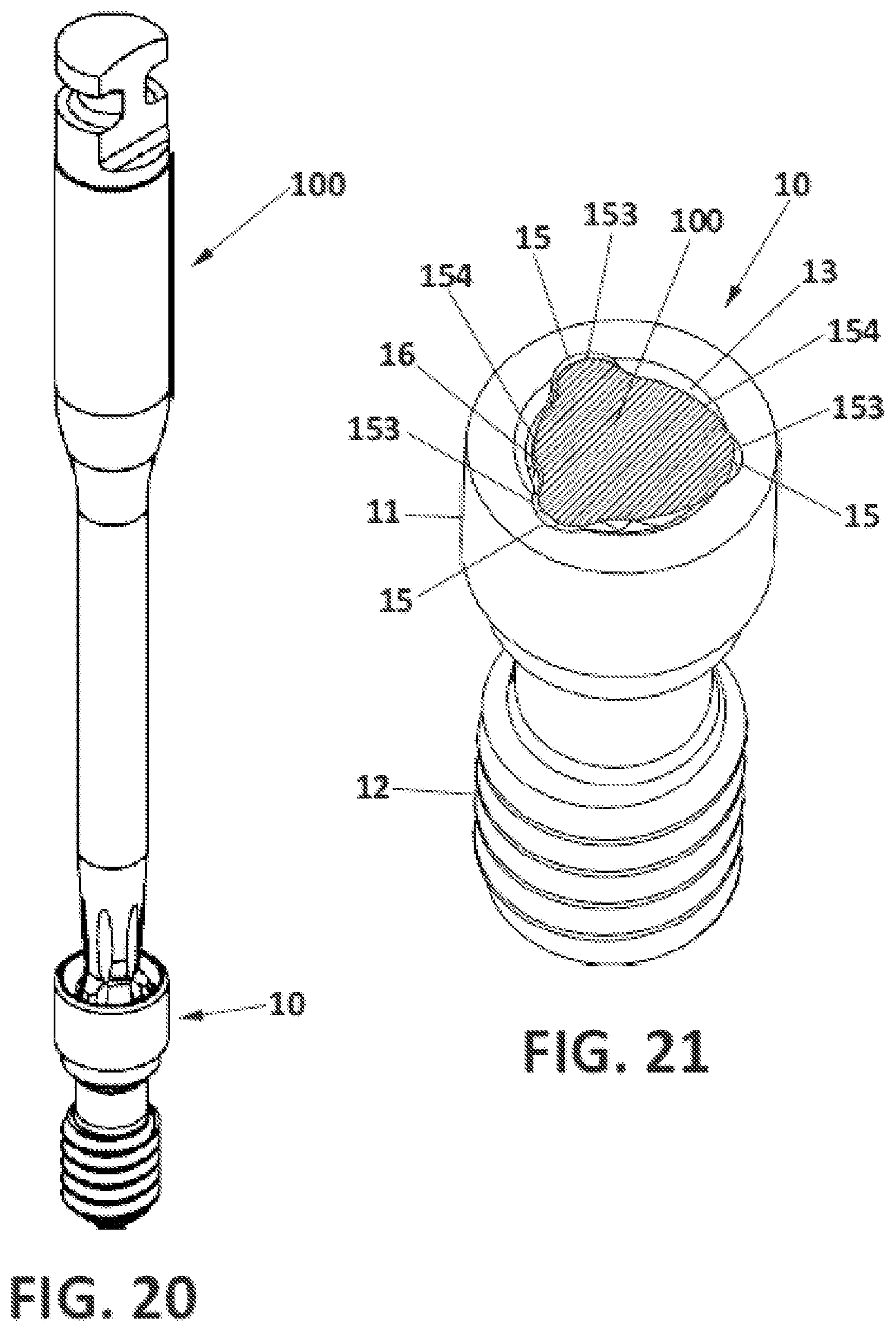 Patent US12396827 Figure 14 – Prosthetic dental screw implant, tightening tool and coupling system between the two