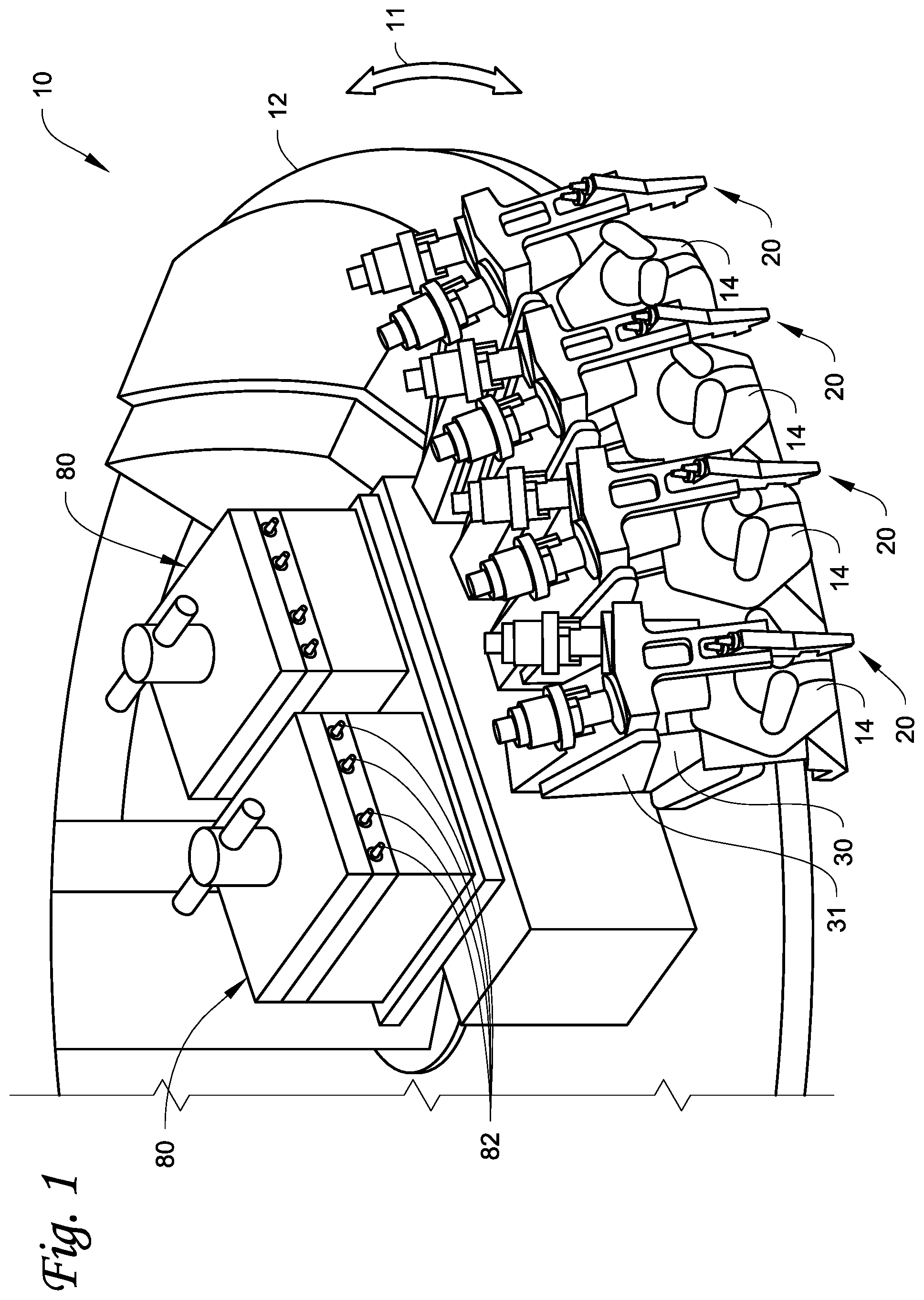 Patent US12396834 Figure 1 – Injection systems with rotating needle carriage and methods