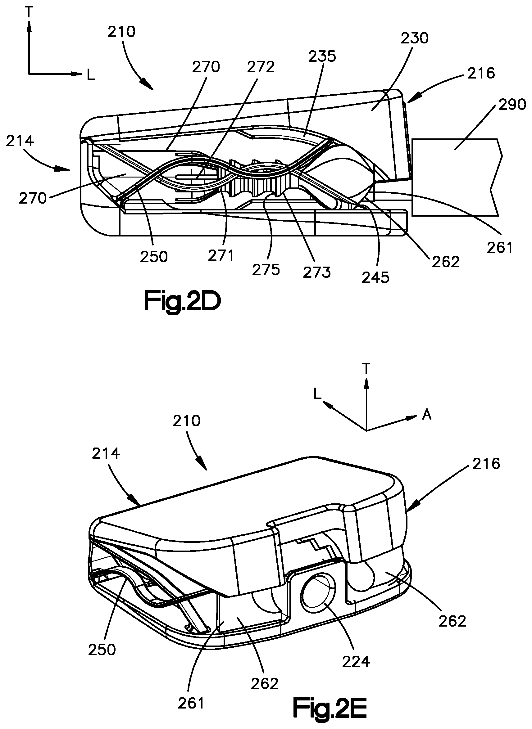 Patent US12396865 Figure 5 – Angularly adjustable intervertebral cages with integrated ratchet assembly