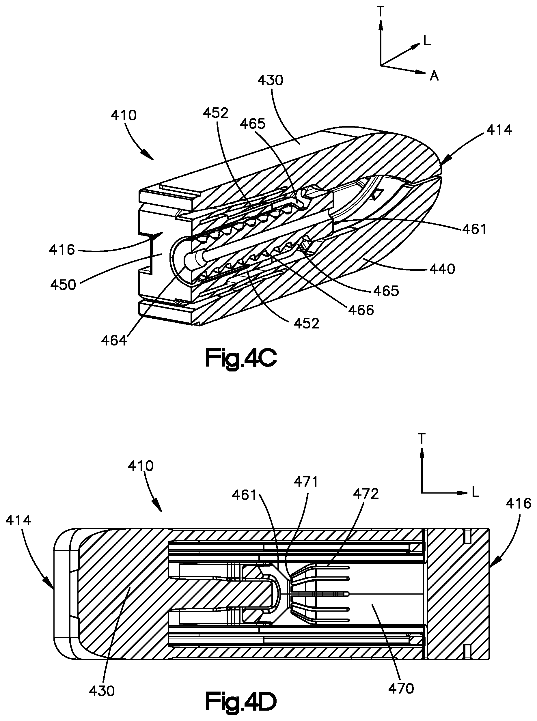 Patent US12396865 Figure 8 – Angularly adjustable intervertebral cages with integrated ratchet assembly