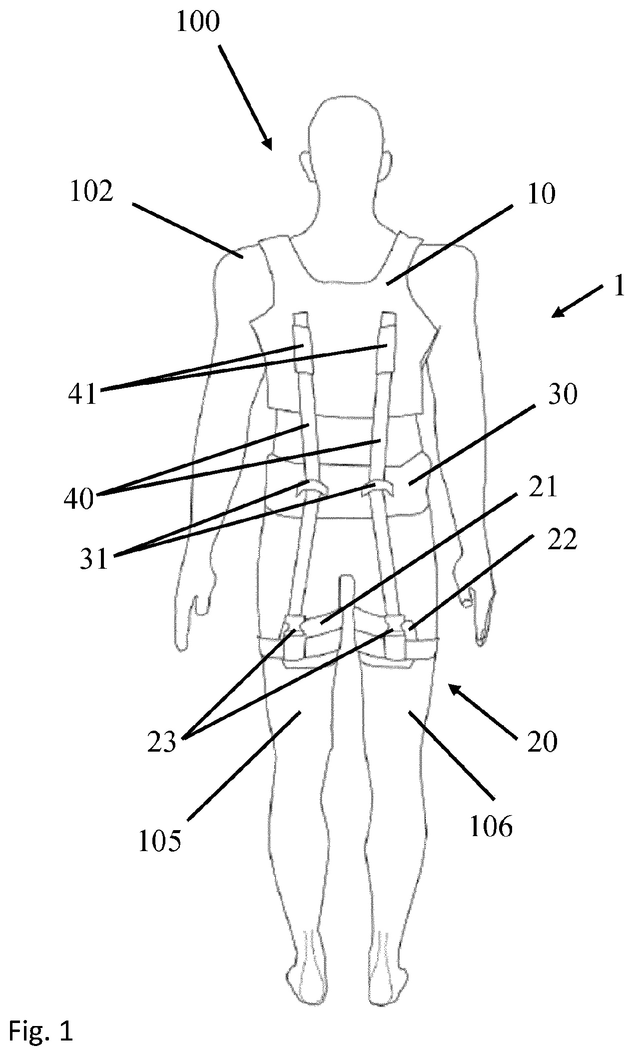 Patent US12396875 Figure 1 – Body support device, the use of it and a method of handling loads