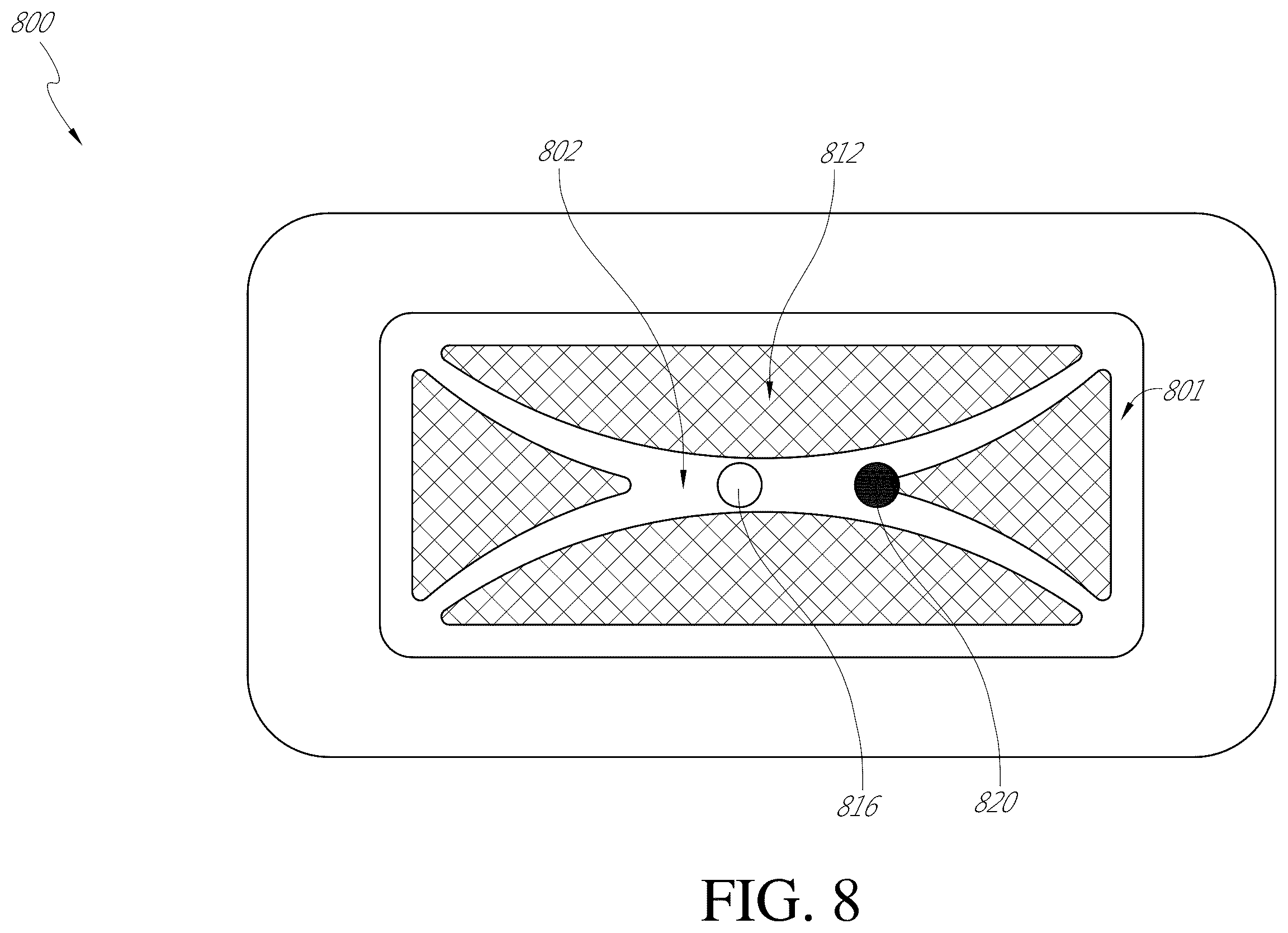 Patent US12396895 Figure 8 – Wound treatment apparatuses and methods with negative pressure source integrated into wound dressing