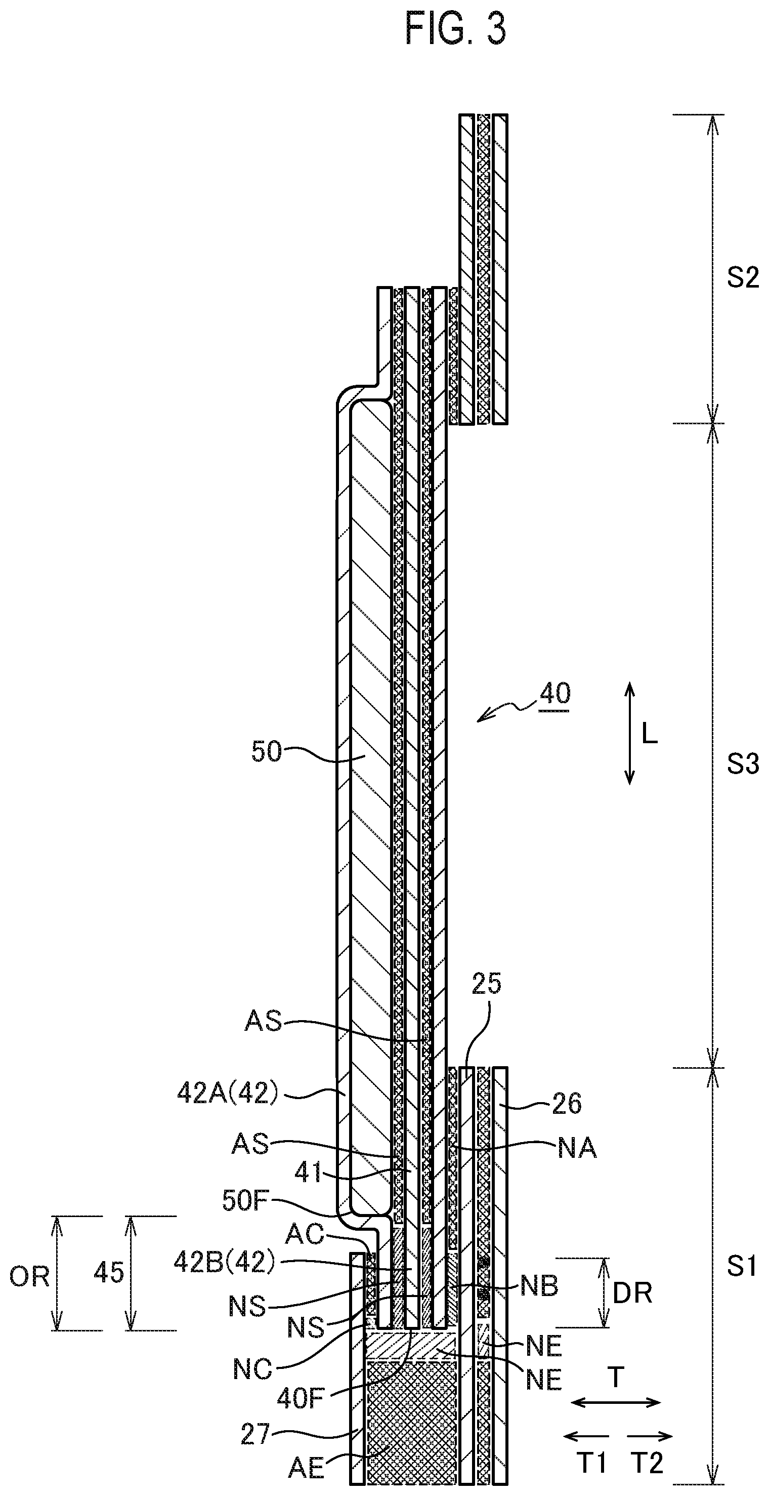 Patent US12396902 Figure 3 – Absorbent article including absorbent body and front exterior body disposed in front waistline region on non-skin surface side of absorbent body