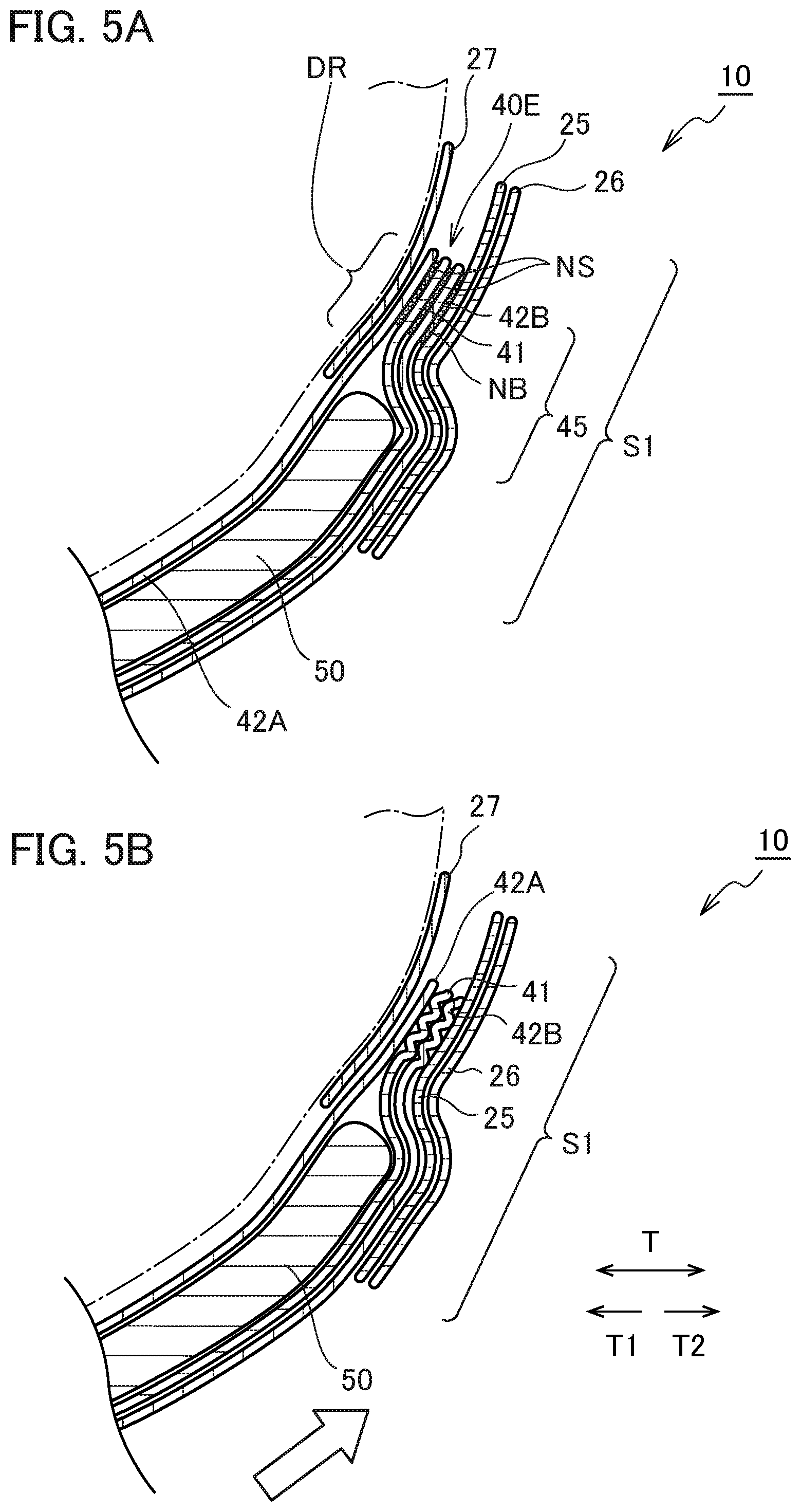 Patent US12396902 Figure 5 – Absorbent article including absorbent body and front exterior body disposed in front waistline region on non-skin surface side of absorbent body