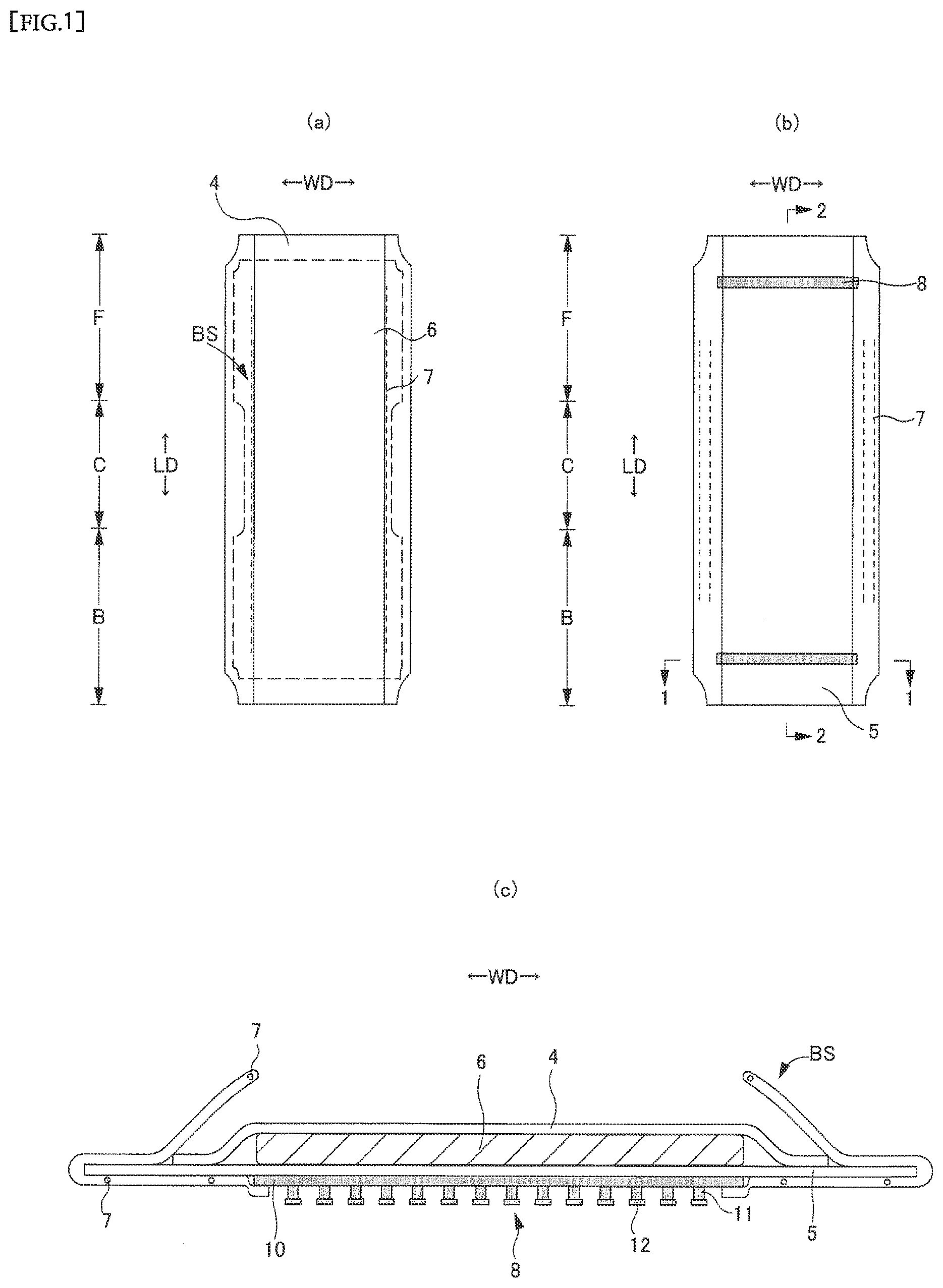 Patent US12396904 Figure 1 – Absorbent article