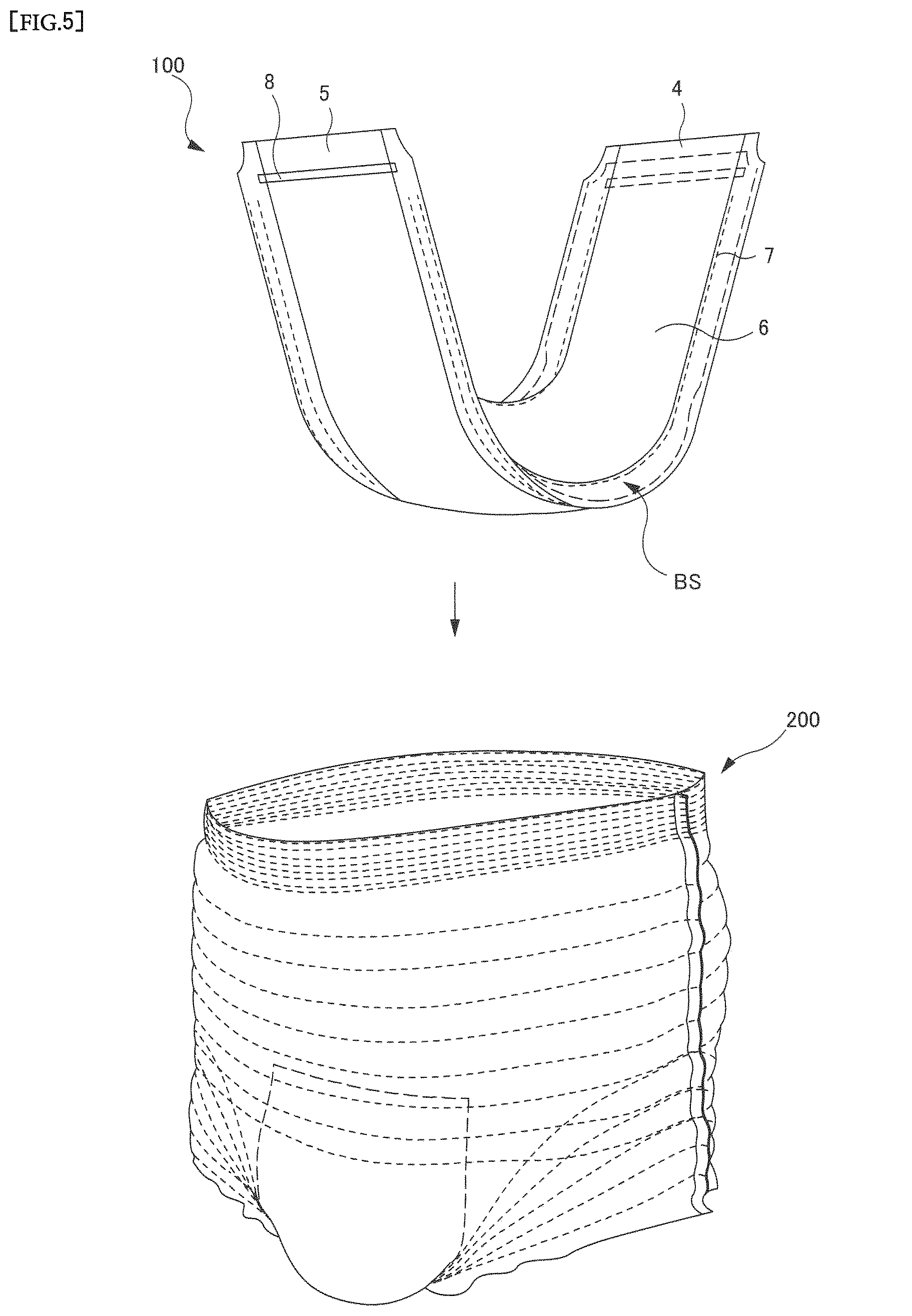 Patent US12396904 Figure 5 – Absorbent article