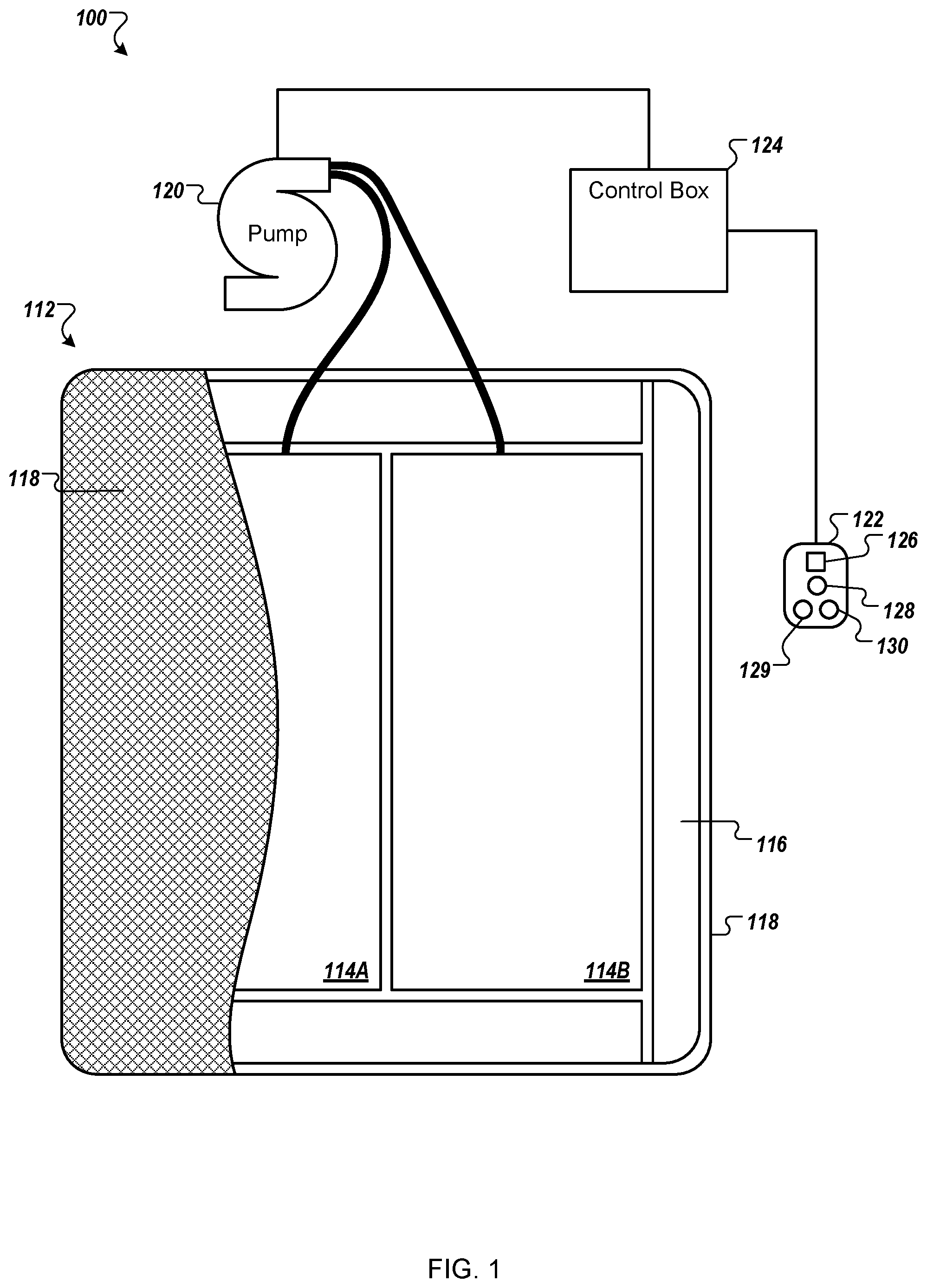 Patent US12396906 Figure 1 – Bed having physiological event detecting feature