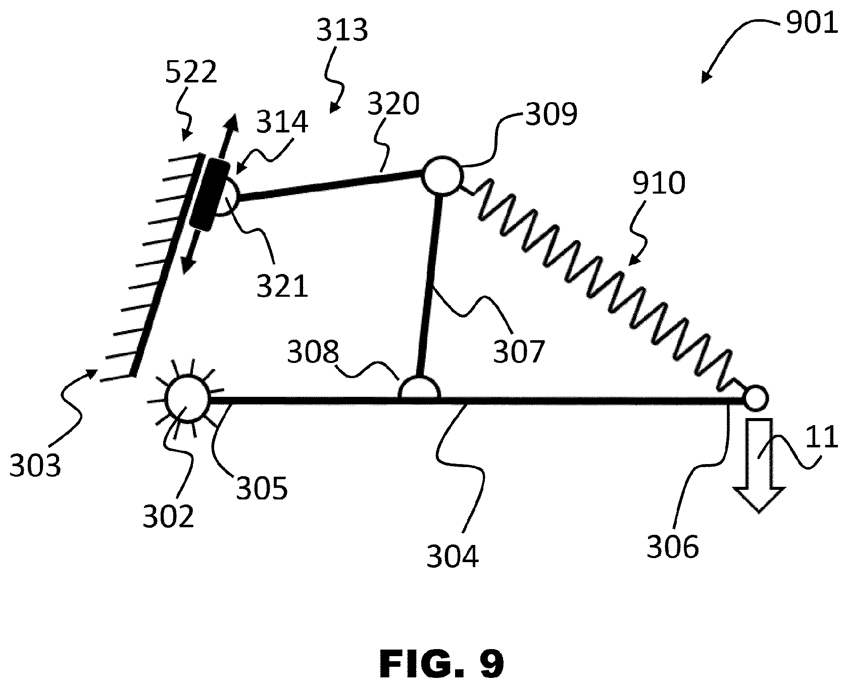 Patent US12396912 Figure 5 – Load compensation device, in particular of gravitational loads, applicable to exoskeletons