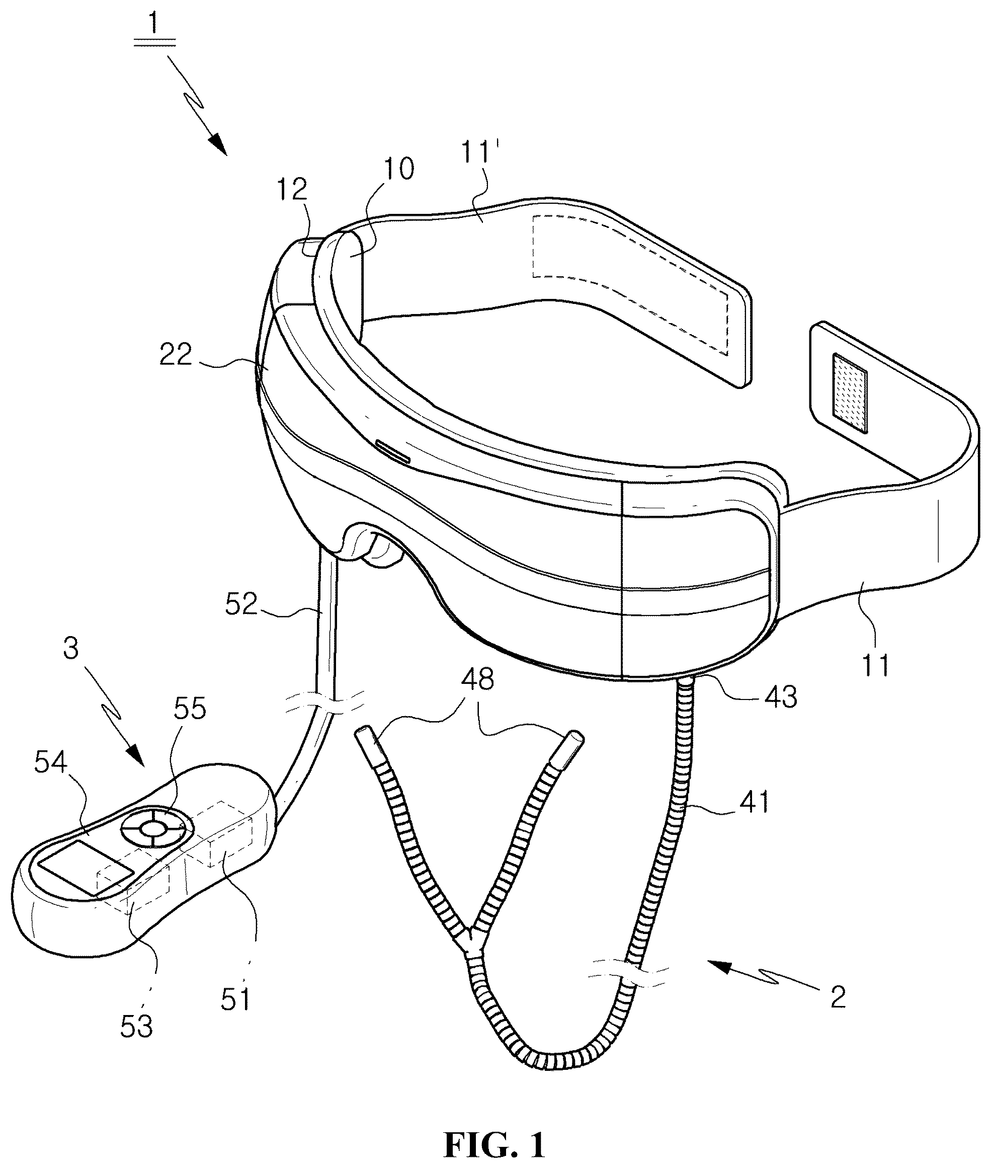 Patent US12396915 Figure 1 – Complex massage machine for eyes and nose