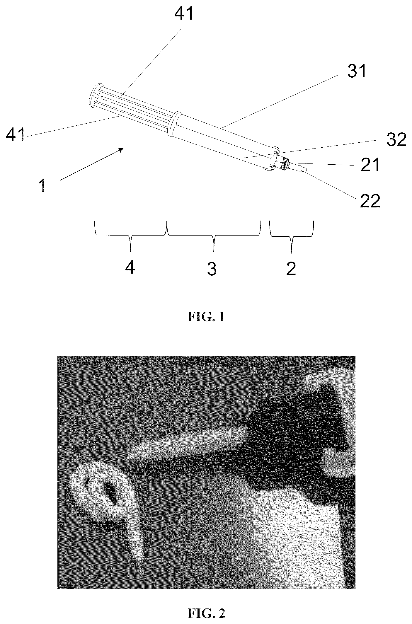 Patent US12396928 Figure 1 – Delivery system for providing self-hardening calcium silicate based compositions used in medical applications