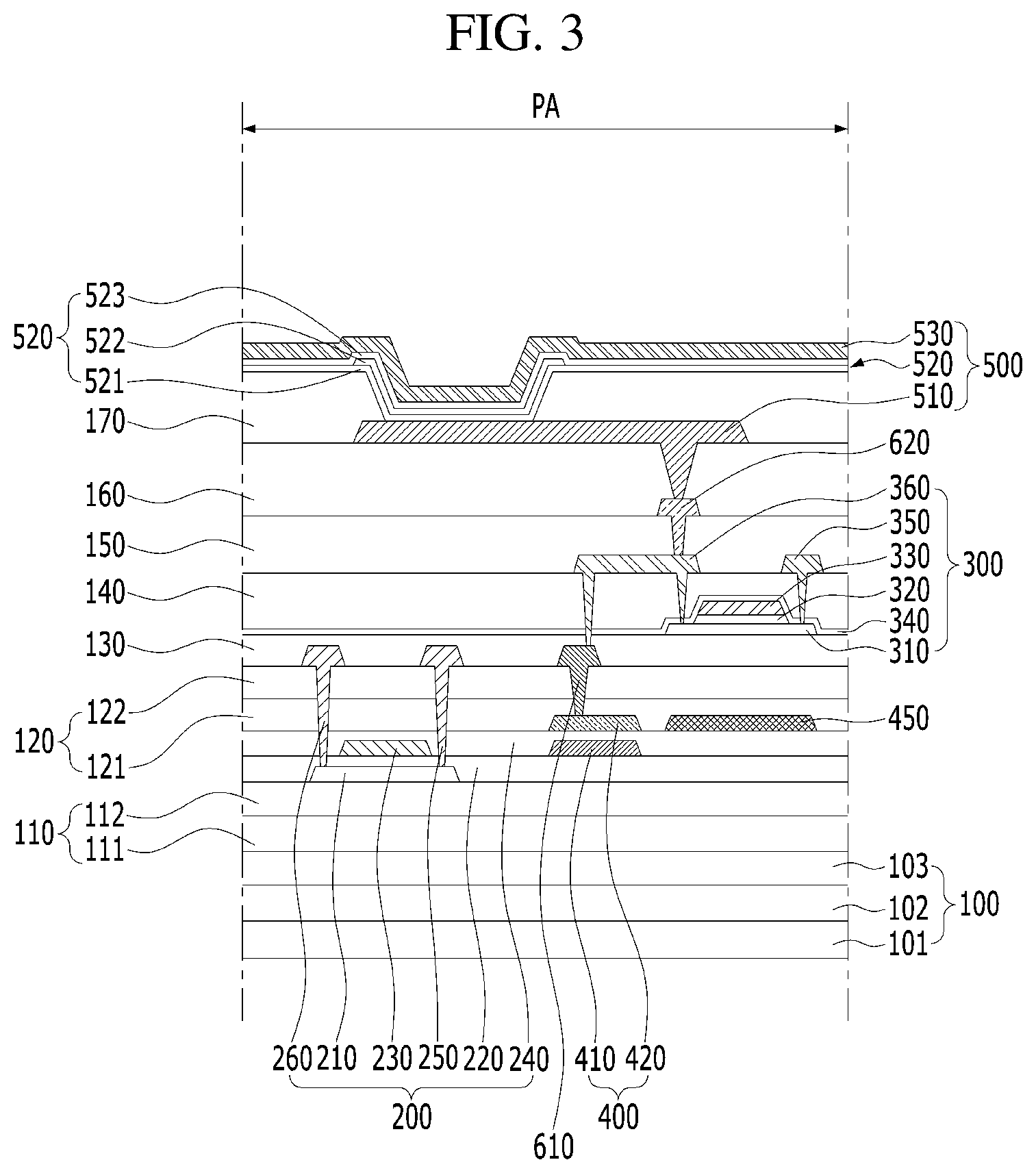 Patent US12401001 Figure 3 – Display apparatus having a substrate hole