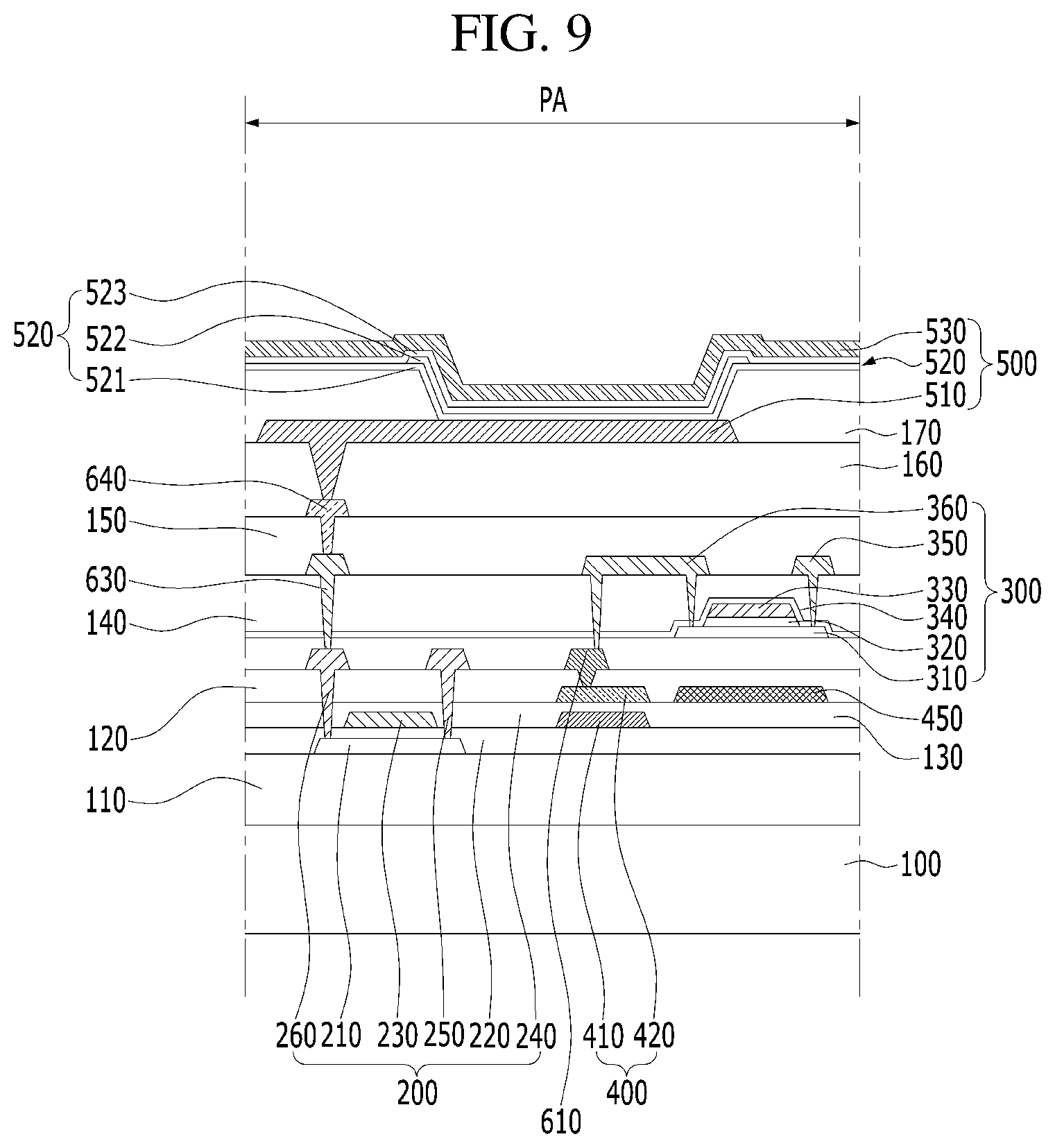 Patent US12401001 Figure 8 – Display apparatus having a substrate hole