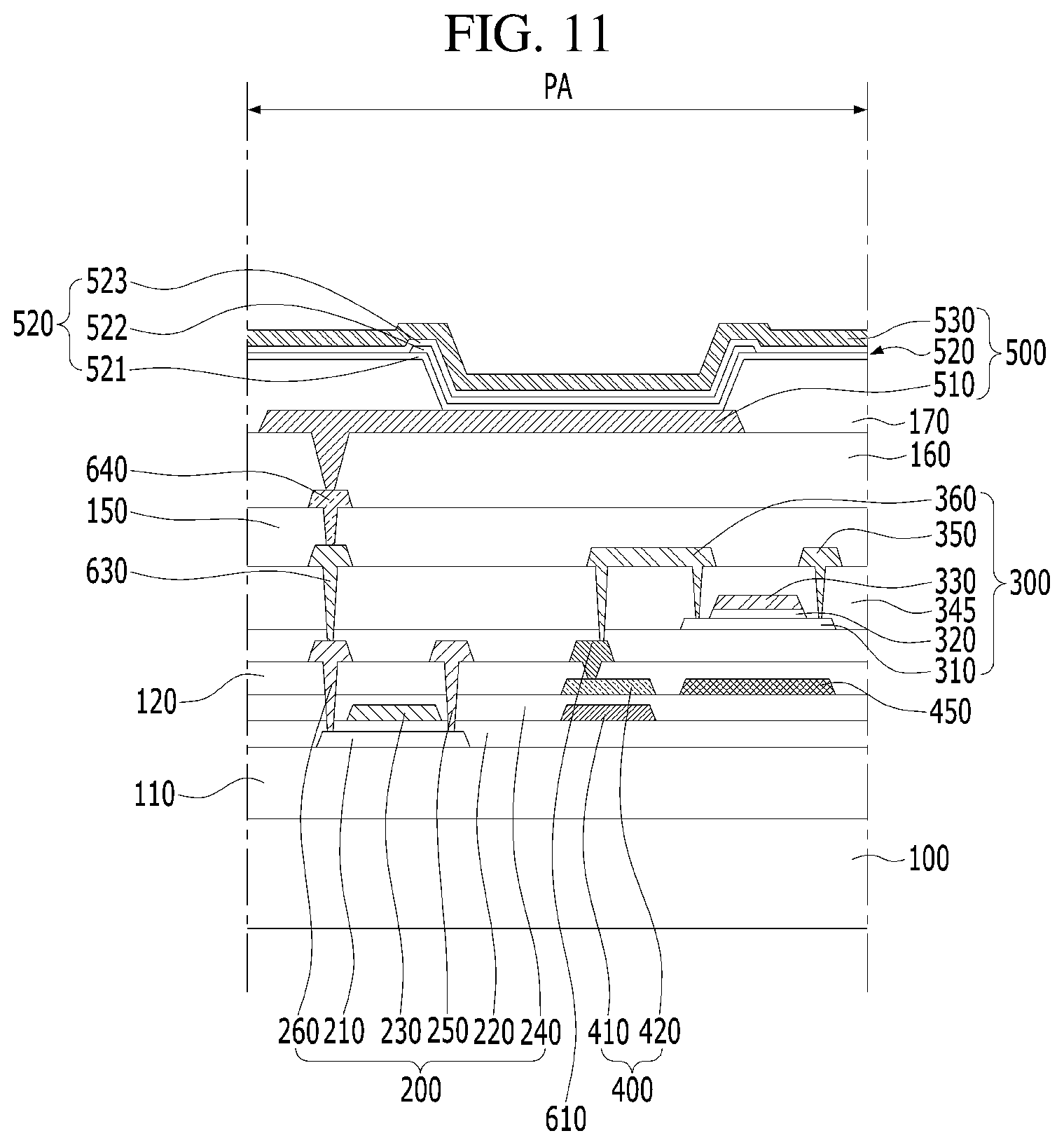 Patent US12401001 Figure 10 – Display apparatus having a substrate hole
