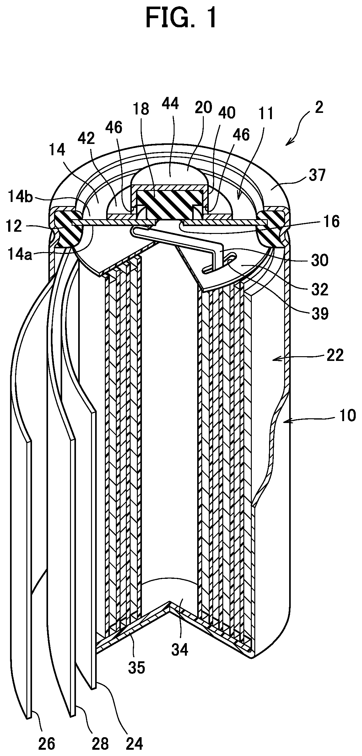 Patent US12401067 Figure 1 – Alkaline secondary battery