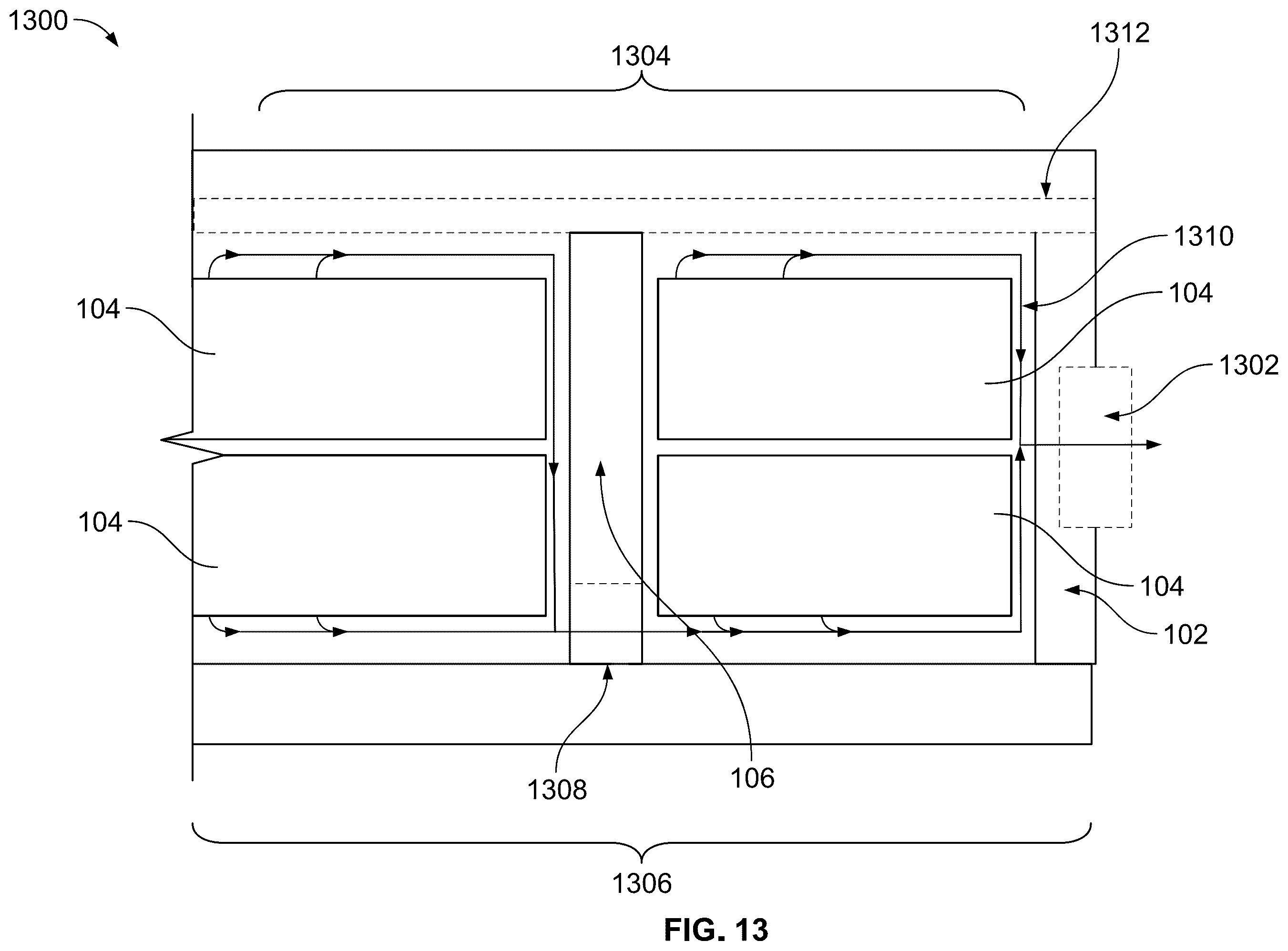 Patent US12401086 Figure 13 – Optimized battery assembly venting