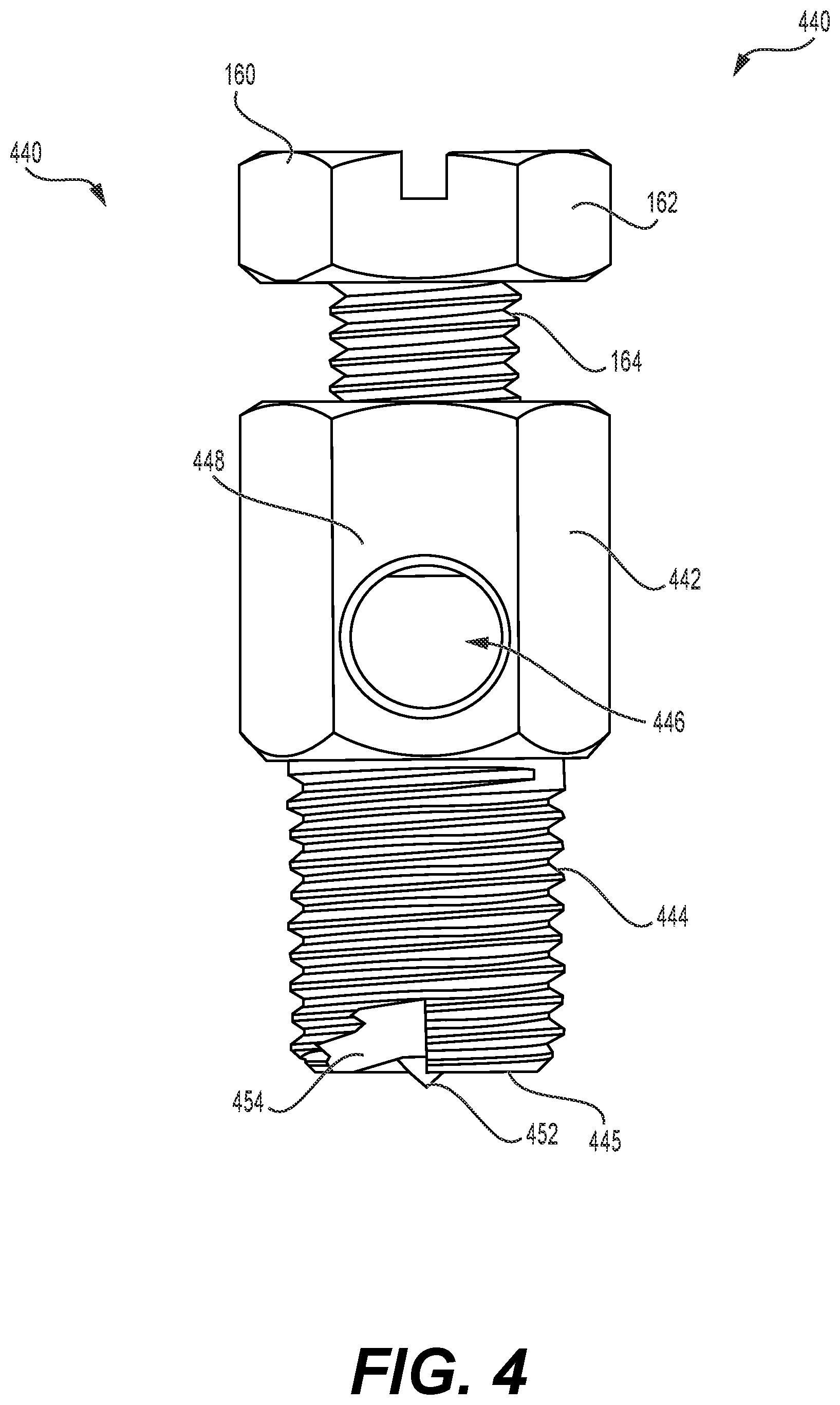 Patent US12401141 Figure 4 – Meter box ground clamp configured to prevent the clamp from moving off the meter box in response to a tightening torque
