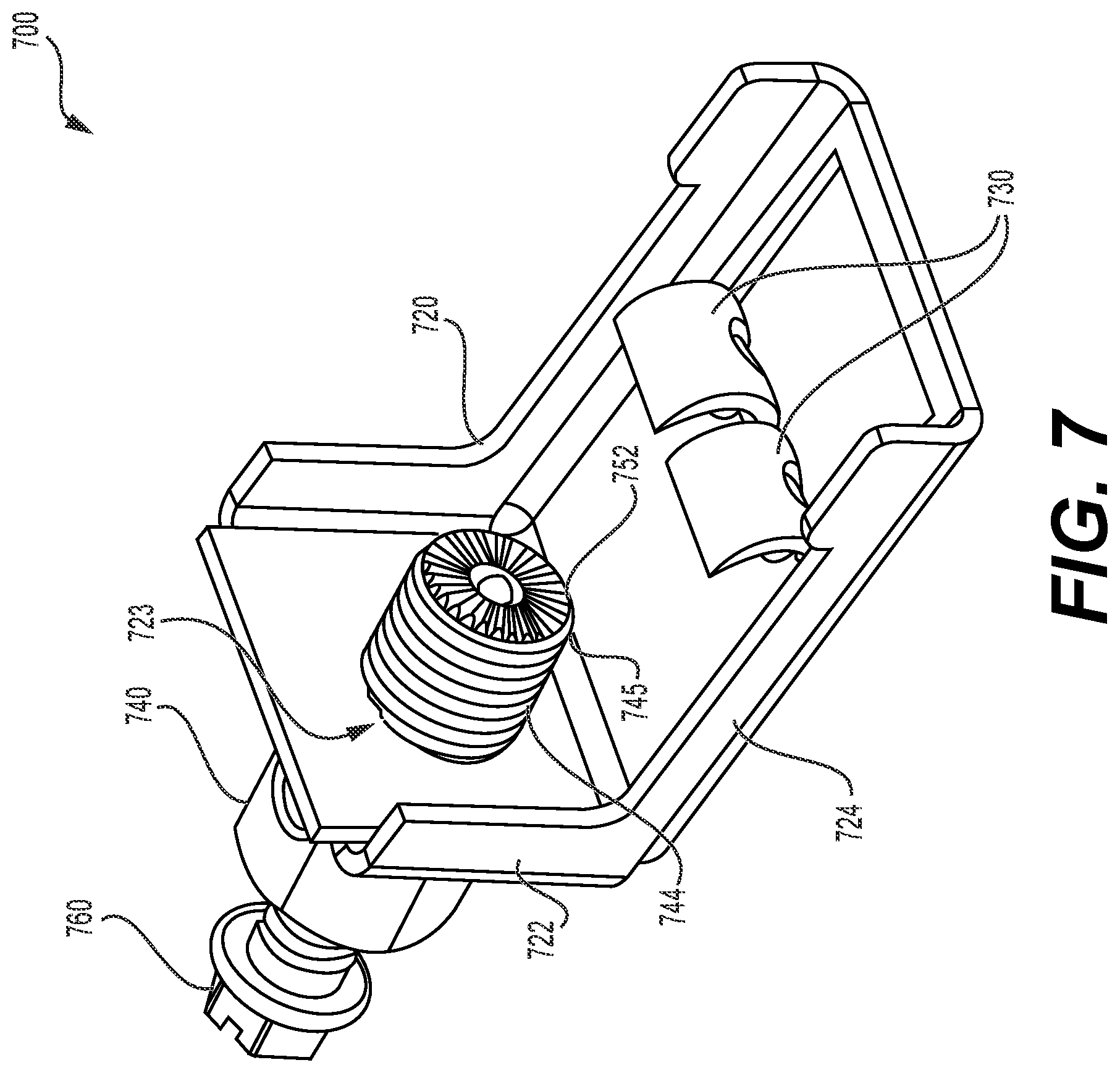 Patent US12401141 Figure 7 – Meter box ground clamp configured to prevent the clamp from moving off the meter box in response to a tightening torque