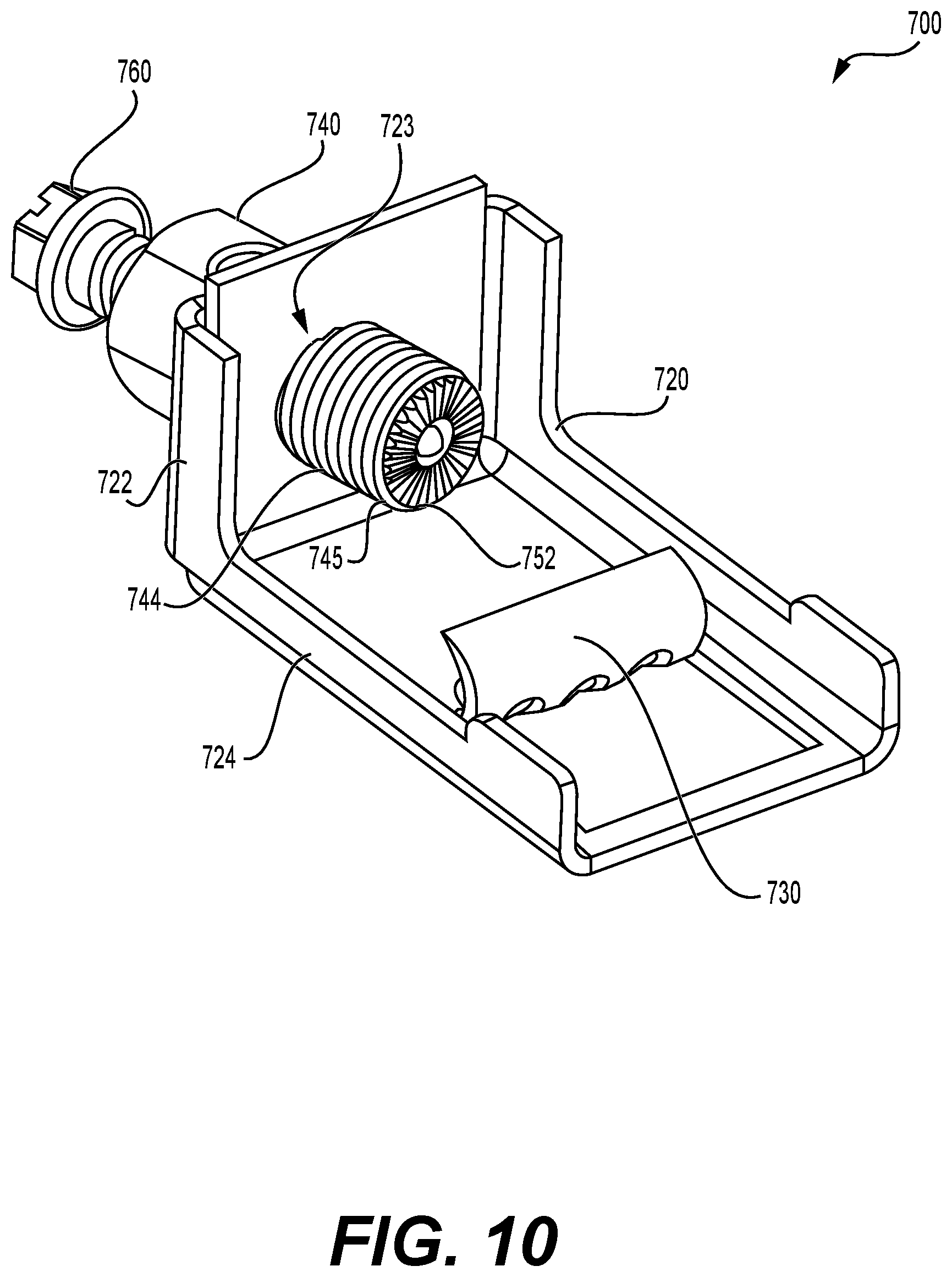 Patent US12401141 Figure 10 – Meter box ground clamp configured to prevent the clamp from moving off the meter box in response to a tightening torque