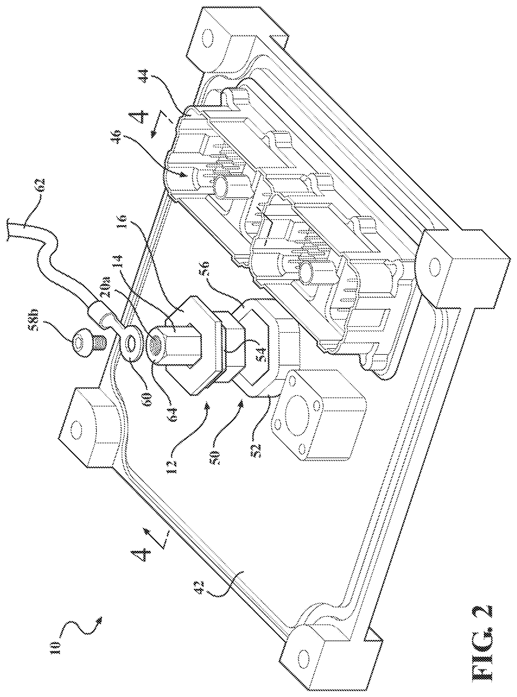 Patent US12401143 Figure 2 – High-current electrical pass through standoff connection for electronic box