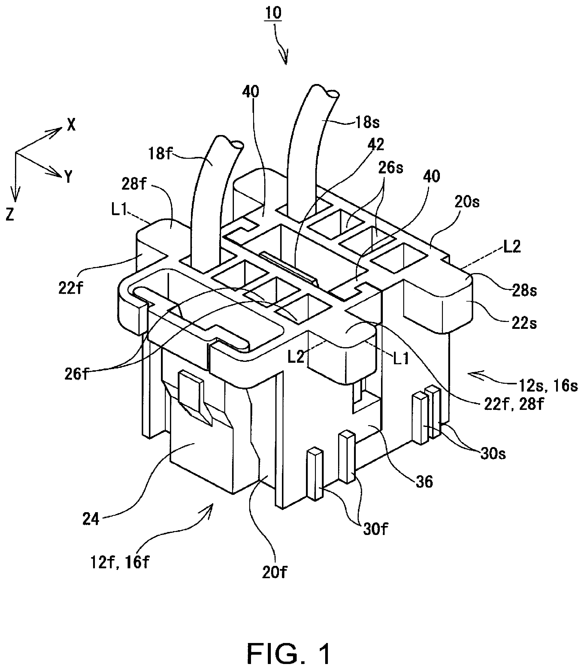 Patent US12401158 — Connector set mating method for connecting two plug connectors to two socket connectors and a connector set using the same — Figure 1