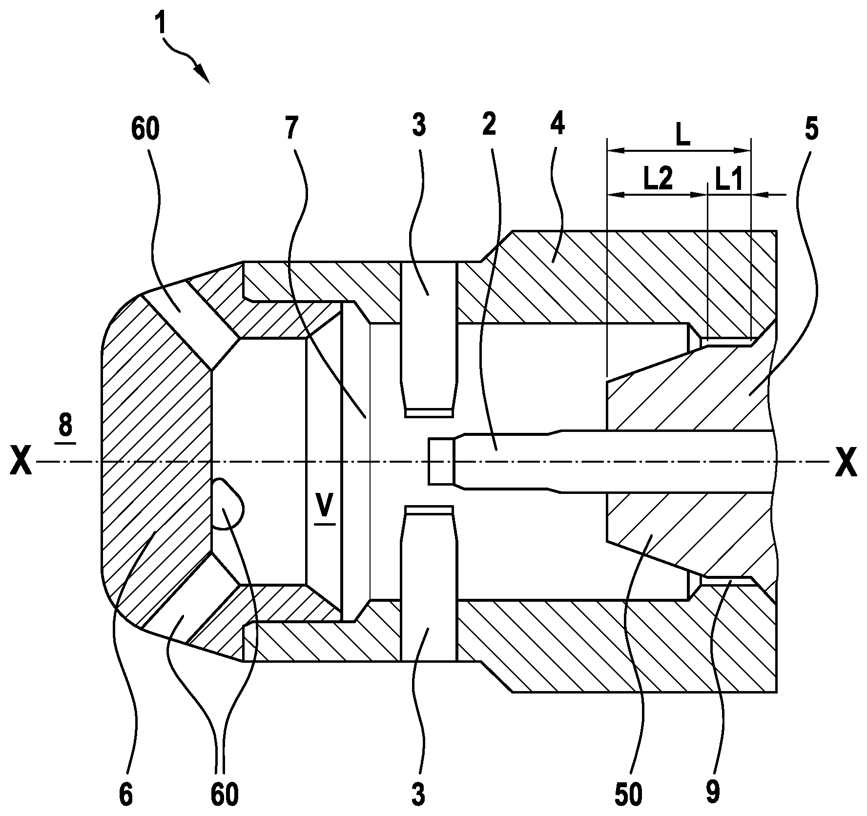 Patent US12401173 Figure 1 – Pre-chamber spark plug having improved heating management