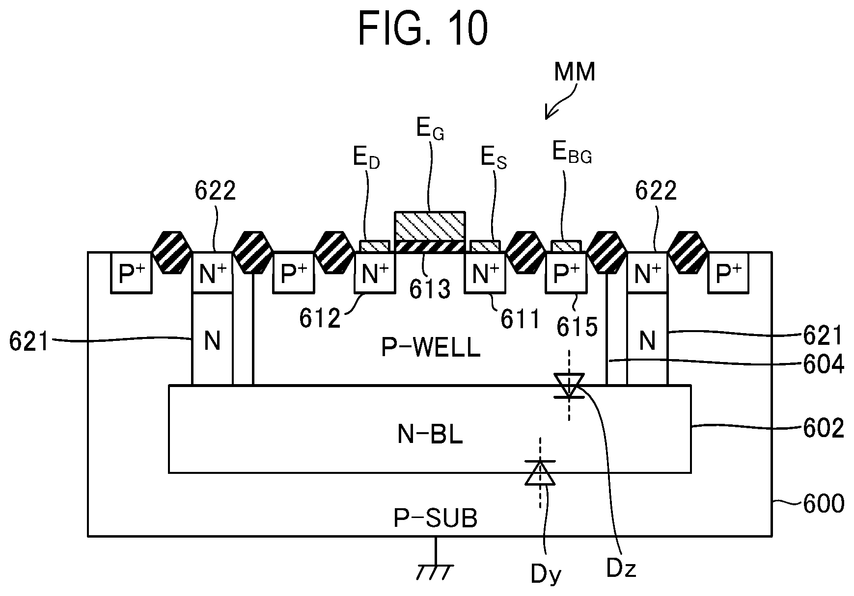 Patent US12401193 Figure 10 – Semiconductor device