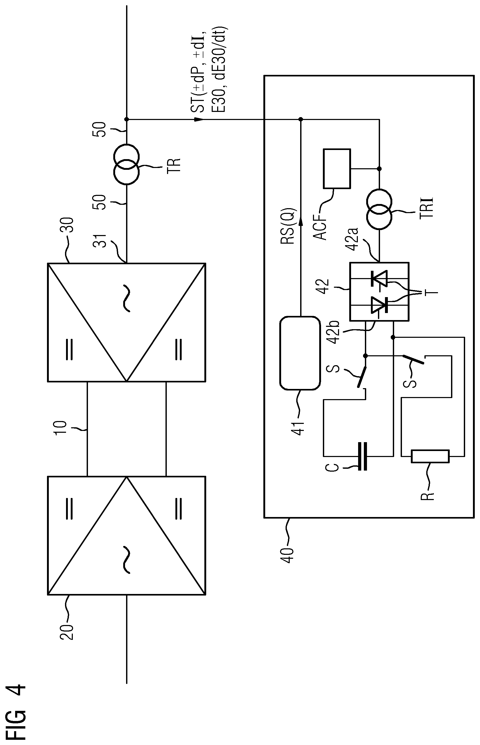 Patent US12401198 Figure 4 – Arrangement having a DC transmission link or DC transmission grid and method for the operation thereof