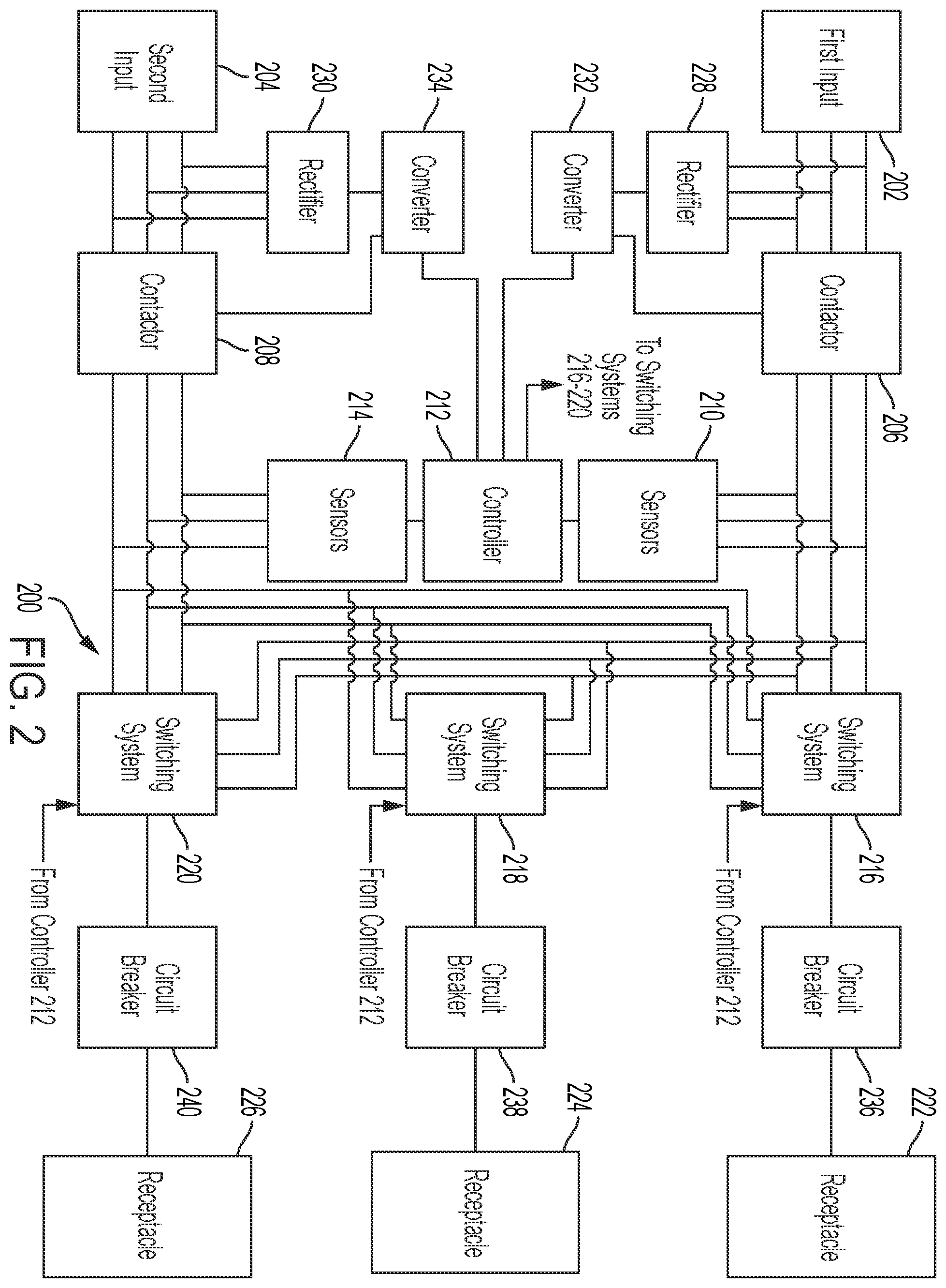 Patent US12401221 Figure 2 – Multiphase-to-single-phase automatic transfer switch