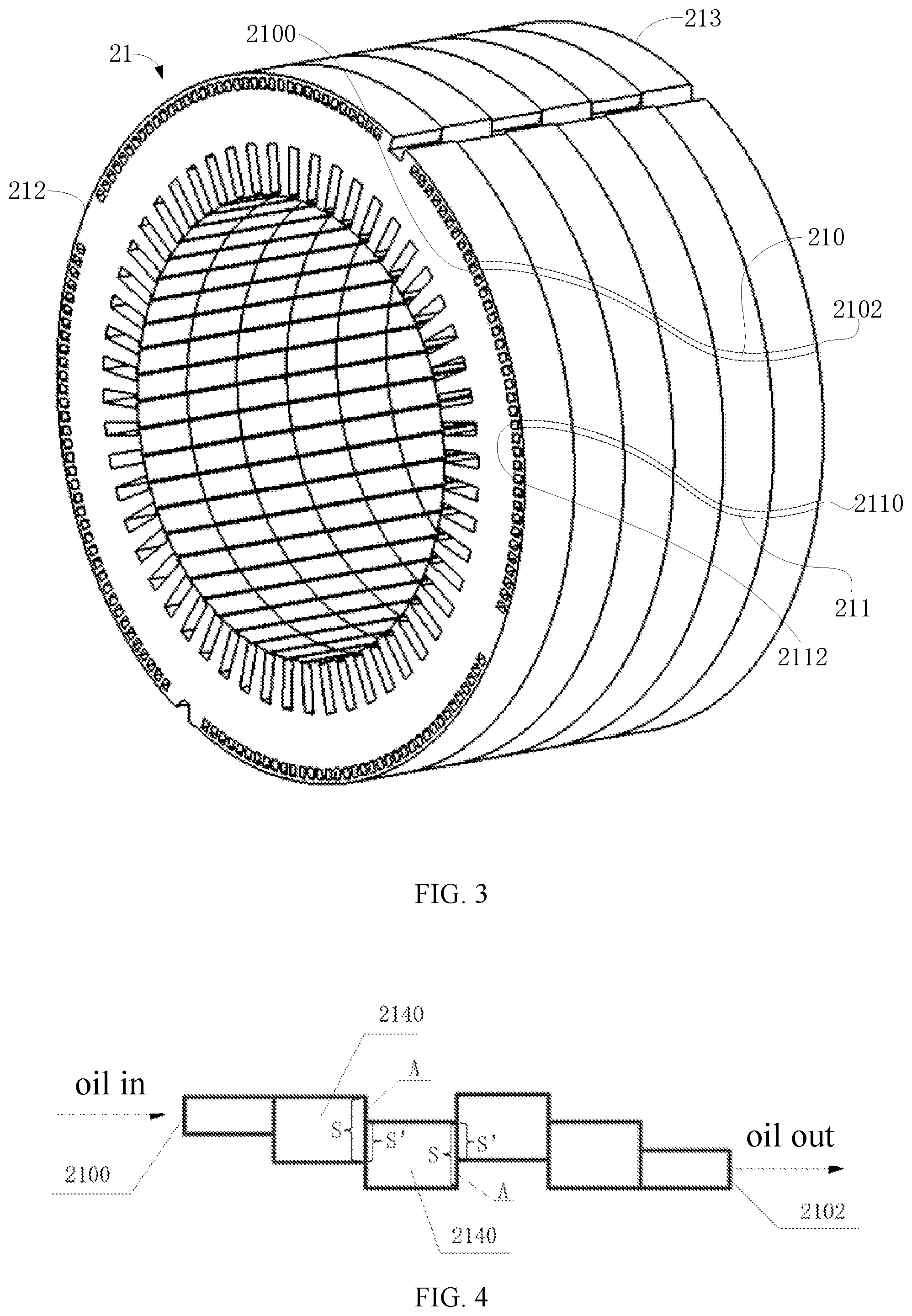 Patent US12401238 Figure 3 – Stator for motor and oil cooling motor