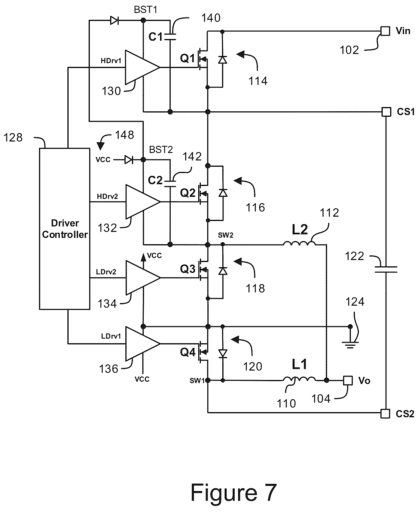 Patent US12401261 Figure 8 – Power converters with current sensing
