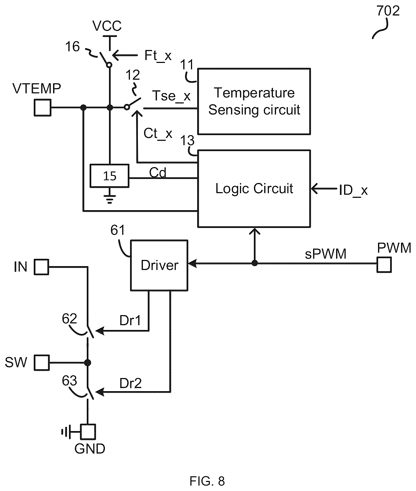 Patent US12401280 Figure 8 – Multi-phase voltage converter with individual phase temperature reporting