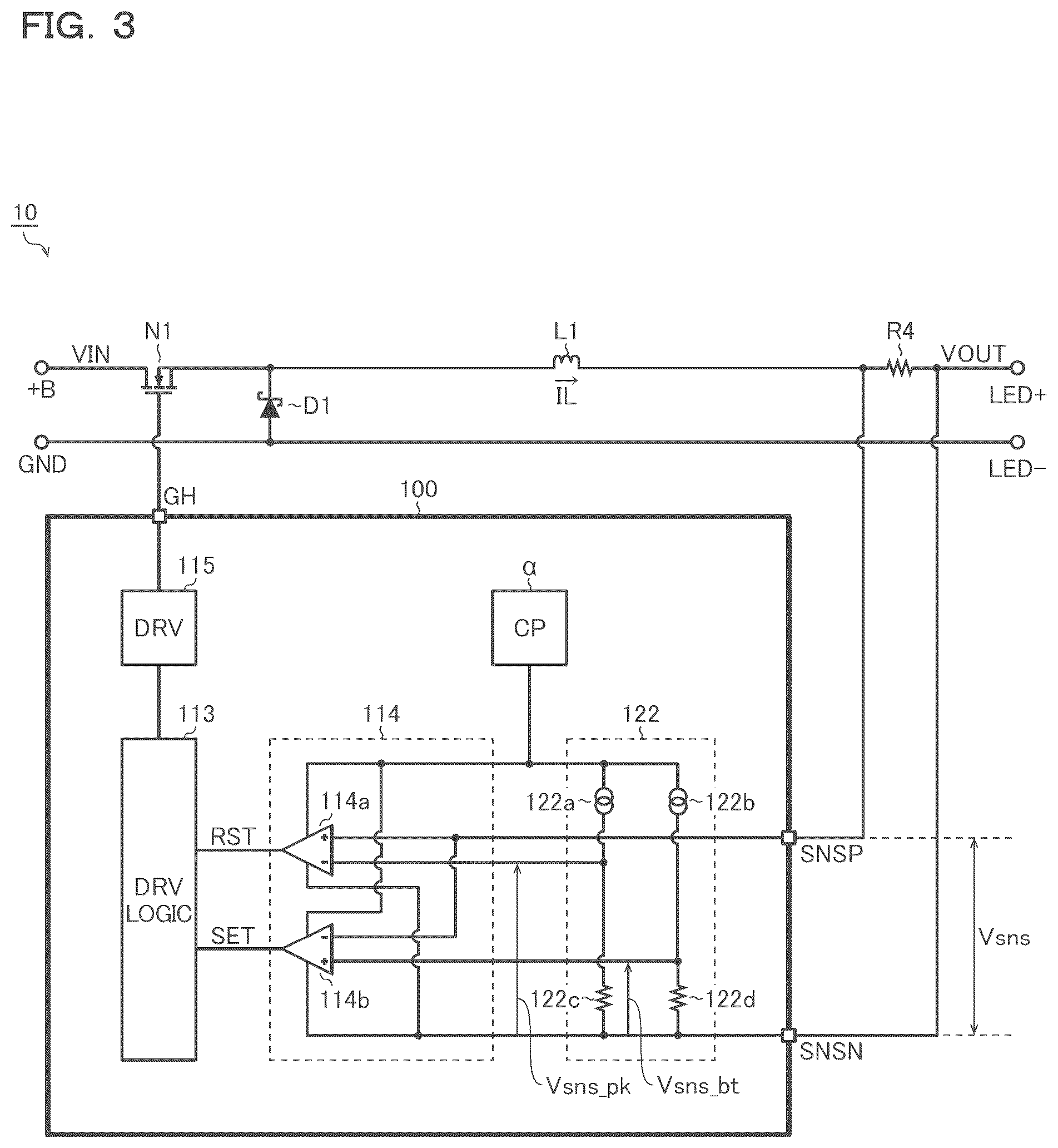 Patent US12401284 Figure 3 – Light-emitting element driving control device and light-emitting element driving circuit device