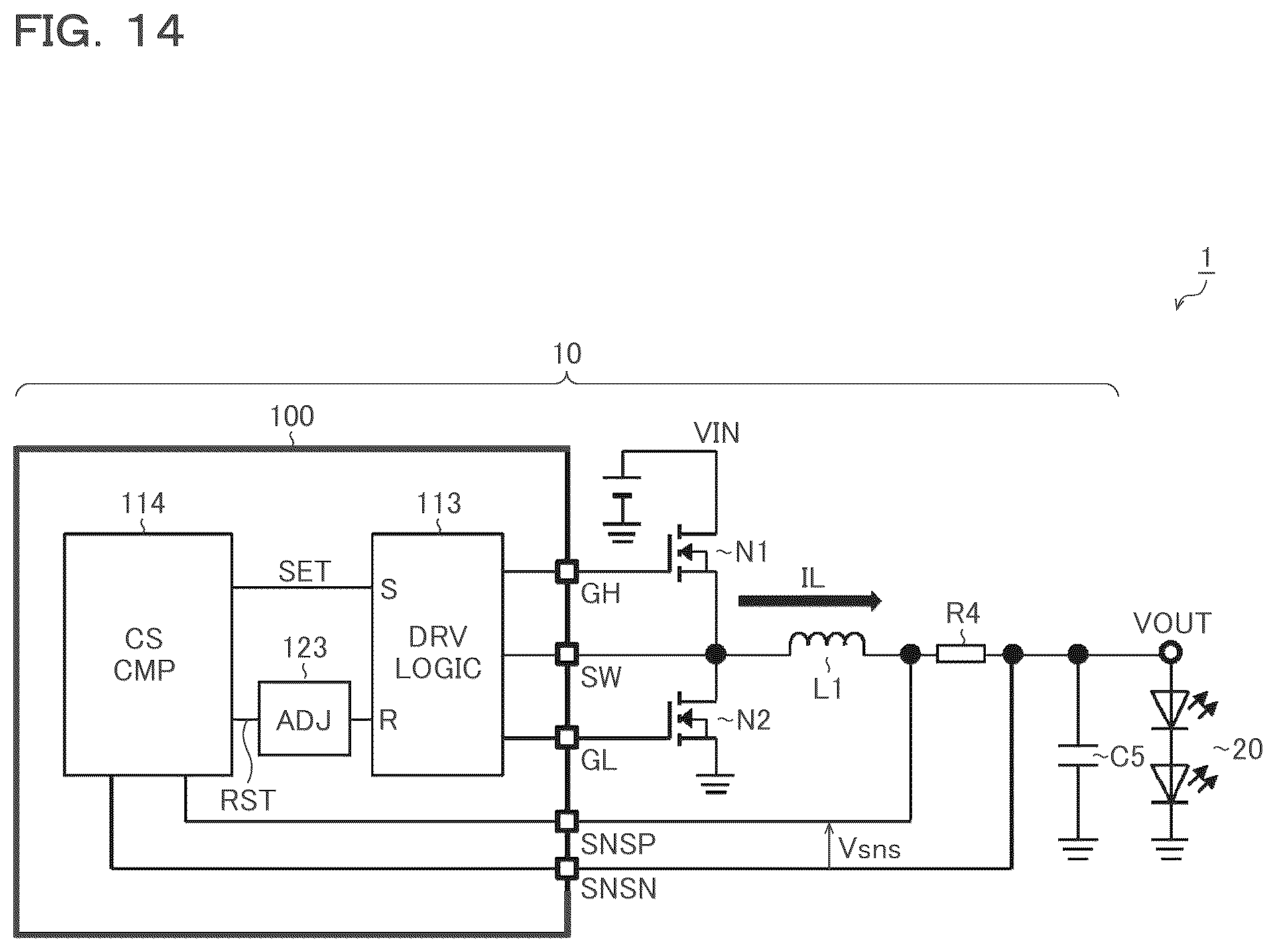 Patent US12401284 Figure 14 – Light-emitting element driving control device and light-emitting element driving circuit device
