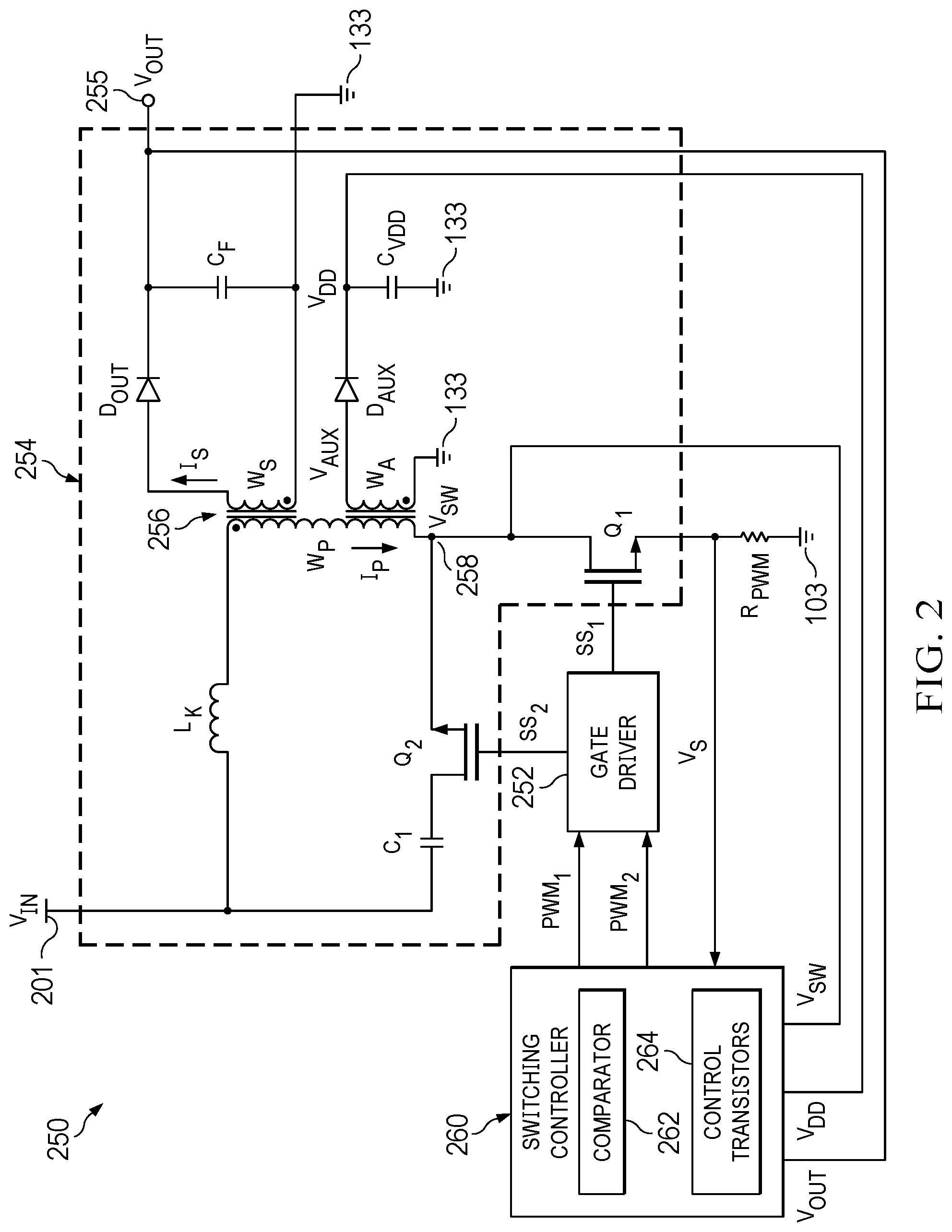 Patent US12401286 Figure 2 – Startup circuit for a flyback converter