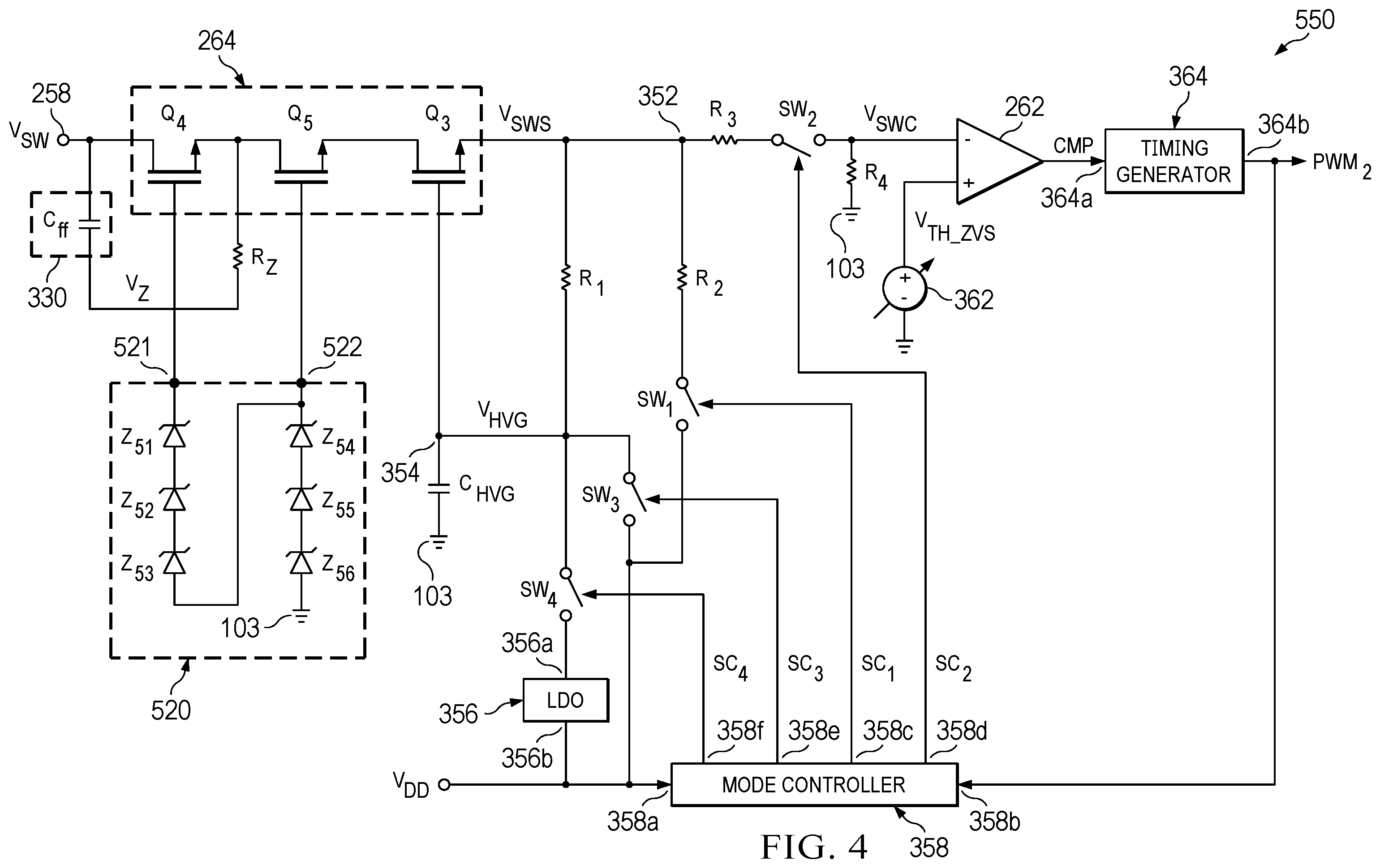 Patent US12401286 Figure 4 – Startup circuit for a flyback converter