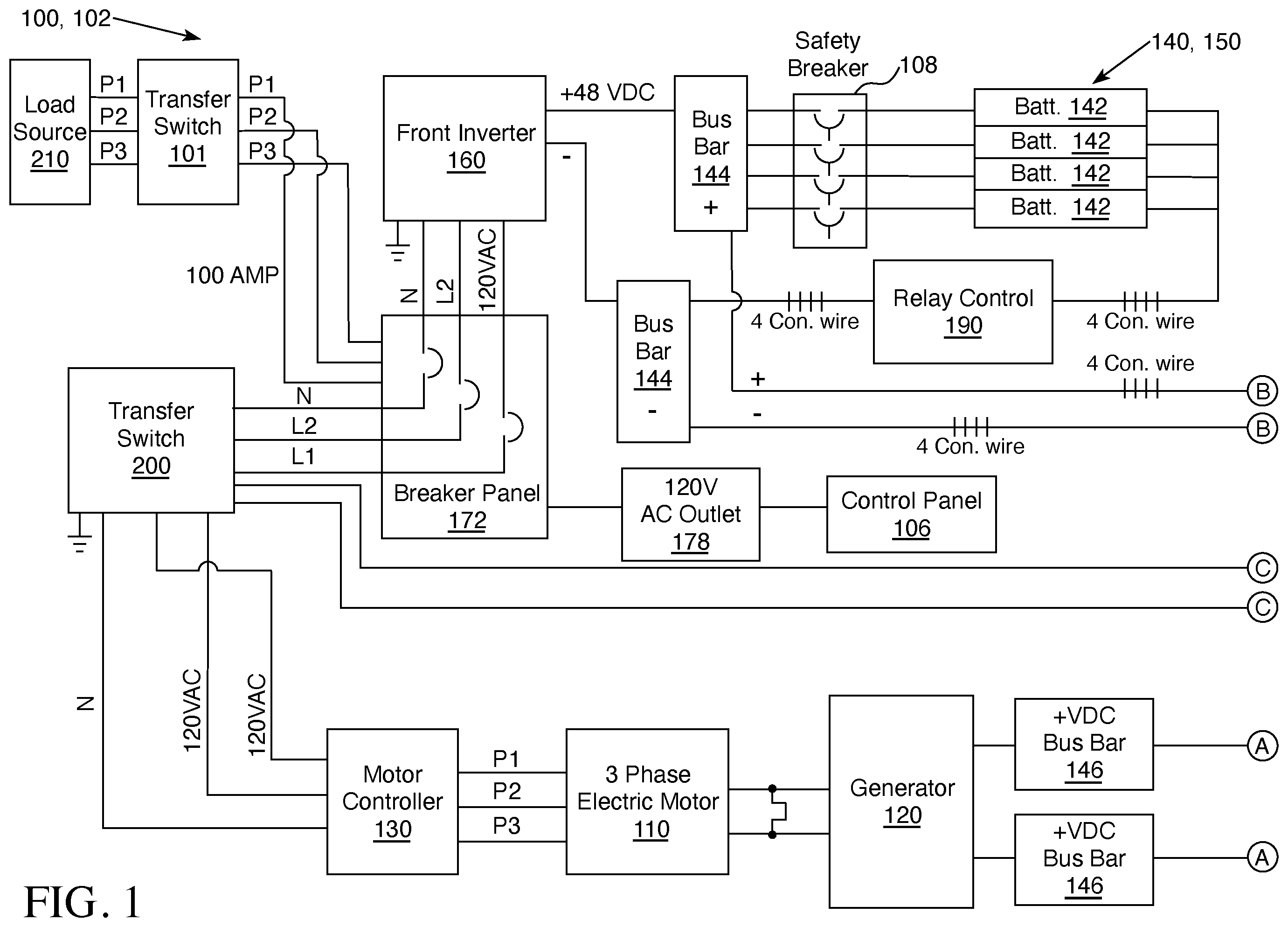 Patent US12401308 Figure 1 – Device for generation and distribution of electrical power